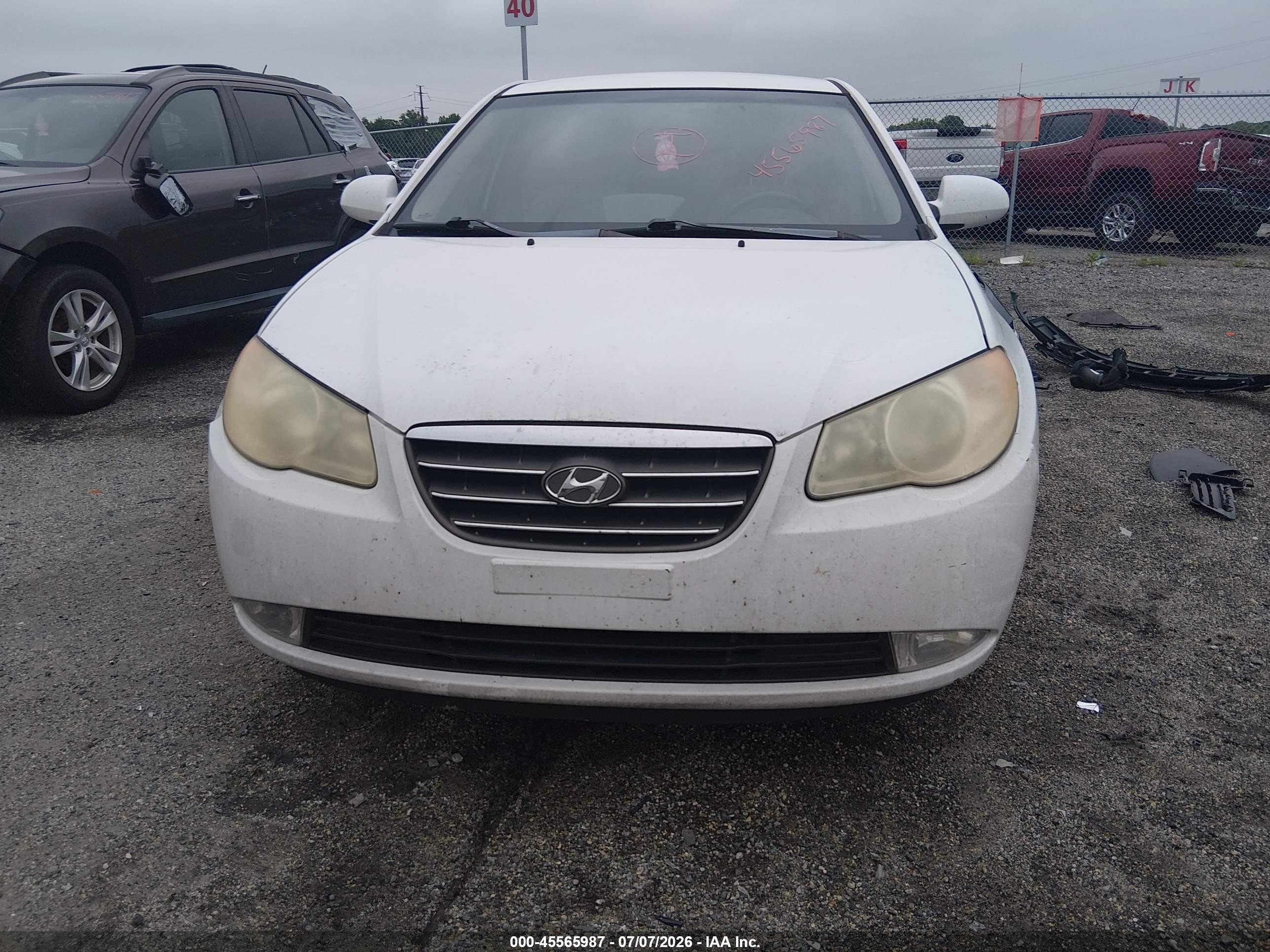 2007 Hyundai Elantra Gls/ltd/se White vin: KMHDU46D27U149564