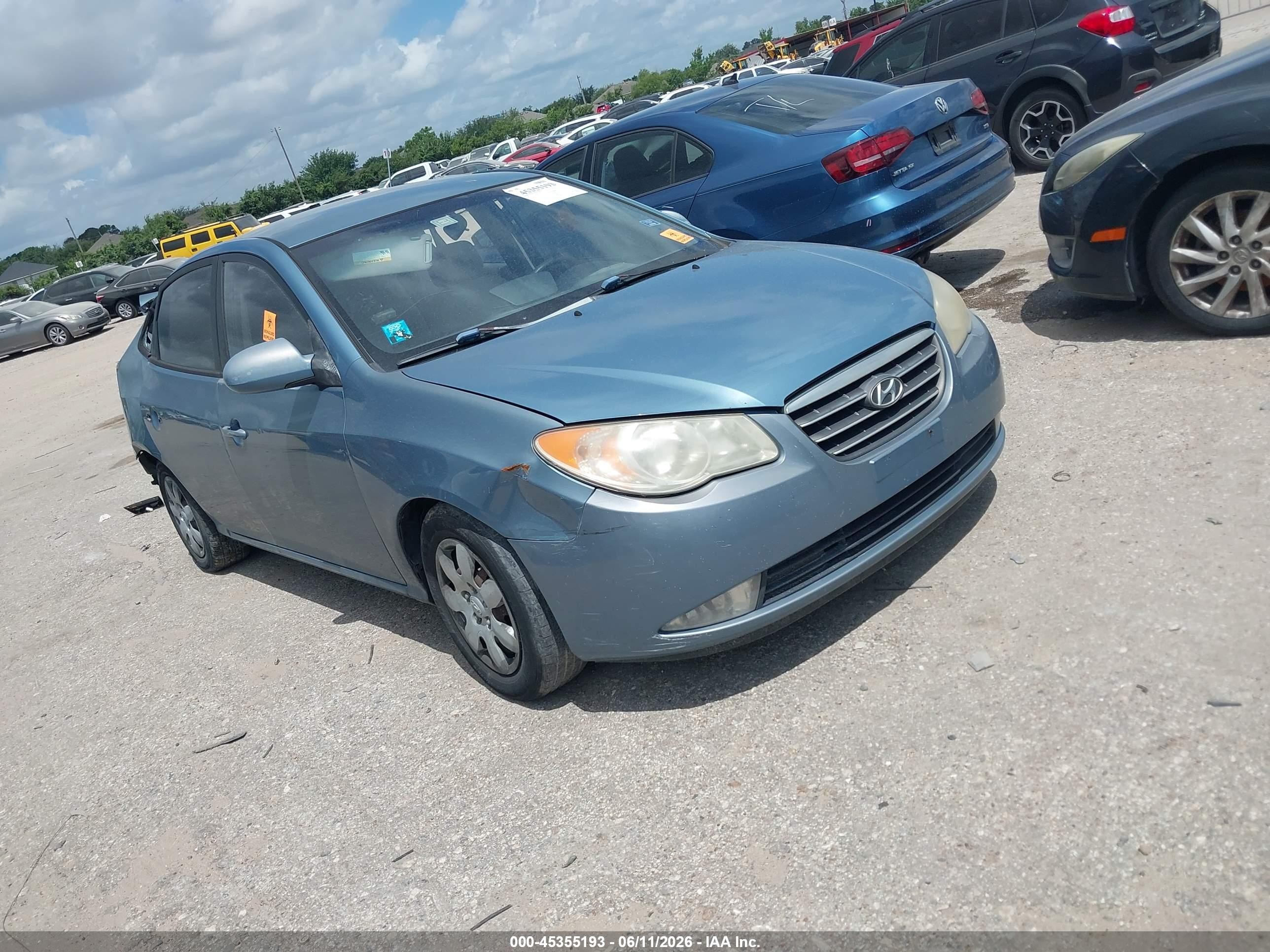 2007 Hyundai Elantra Gls/limited/ltd/se Light Blue vin: KMHDU46D27U237403