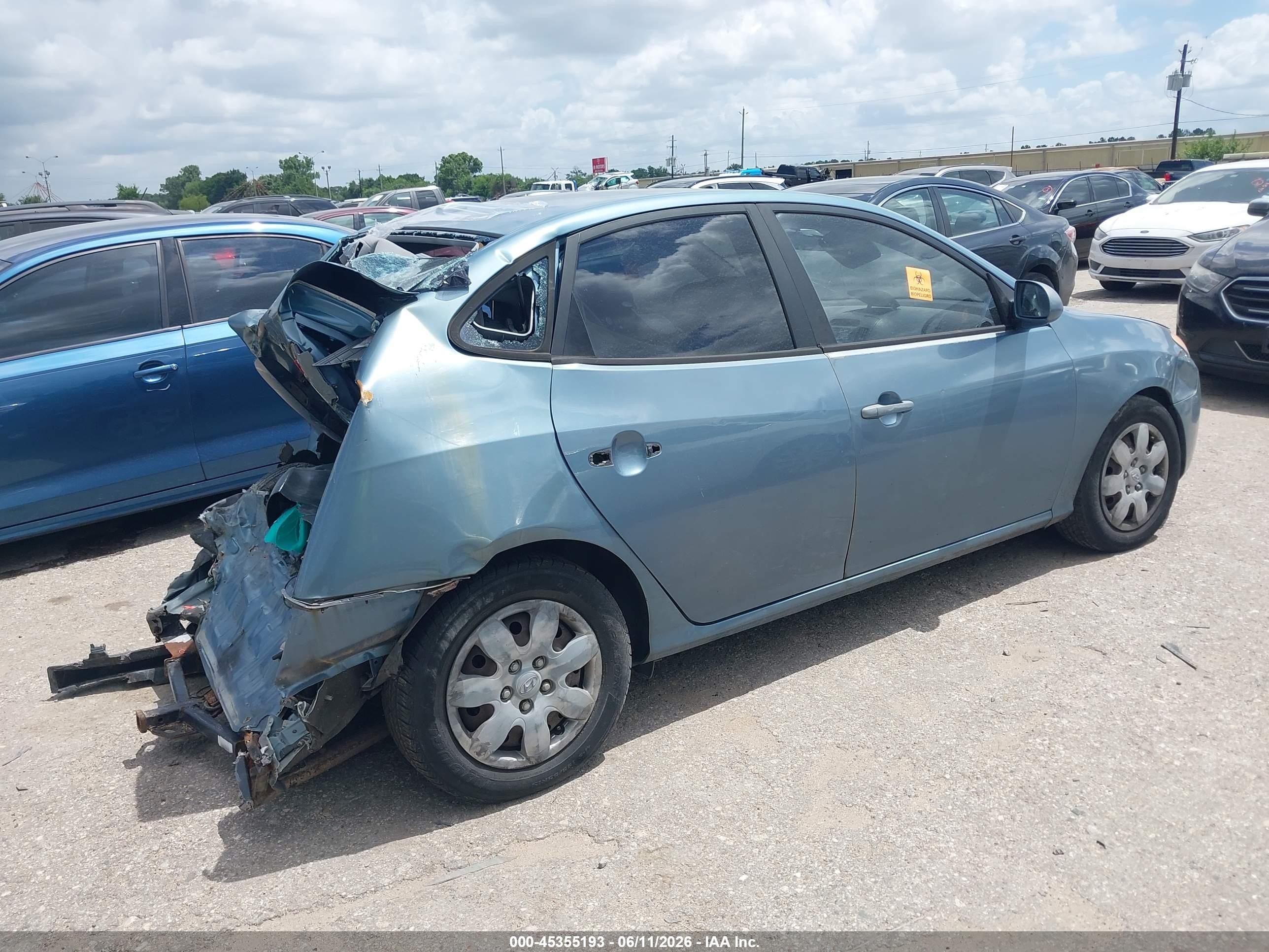 2007 Hyundai Elantra Gls/limited/ltd/se Light Blue vin: KMHDU46D27U237403