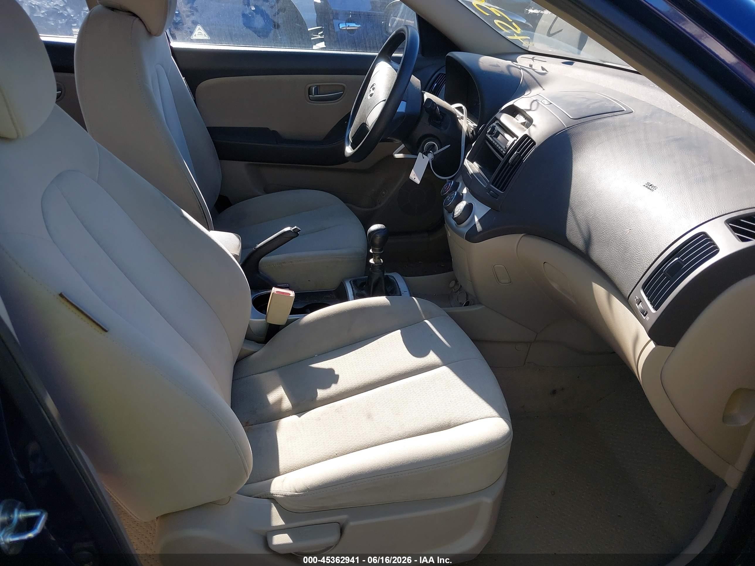 2007 Hyundai Elantra Gls/limited/ltd/se Blue vin: KMHDU46D27U253973