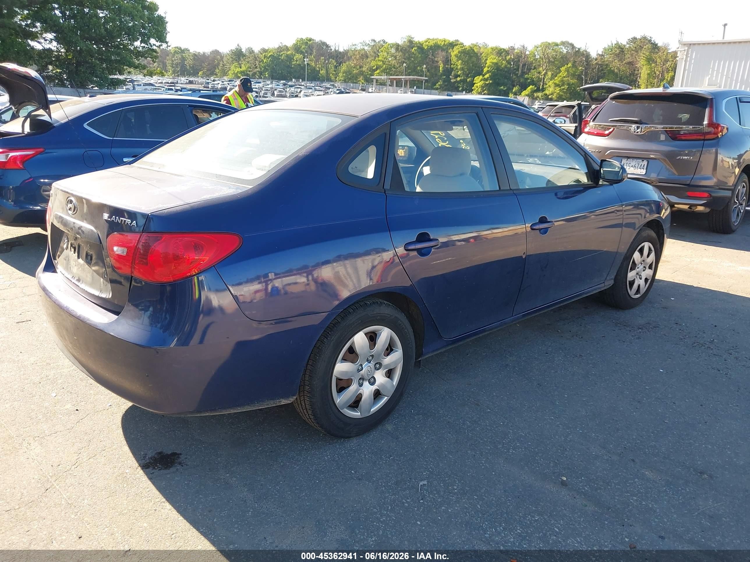 2007 Hyundai Elantra Gls/limited/ltd/se Blue vin: KMHDU46D27U253973