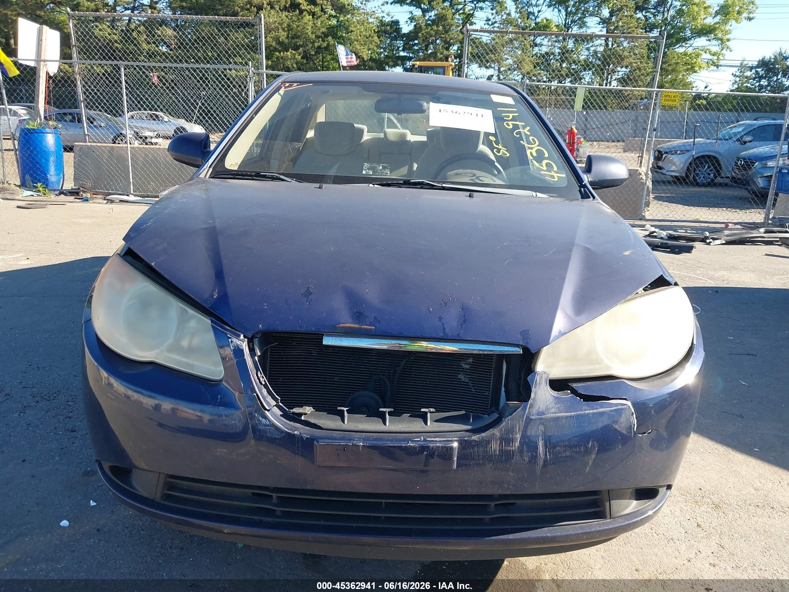 2007 Hyundai Elantra Gls/limited/ltd/se Blue vin: KMHDU46D27U253973