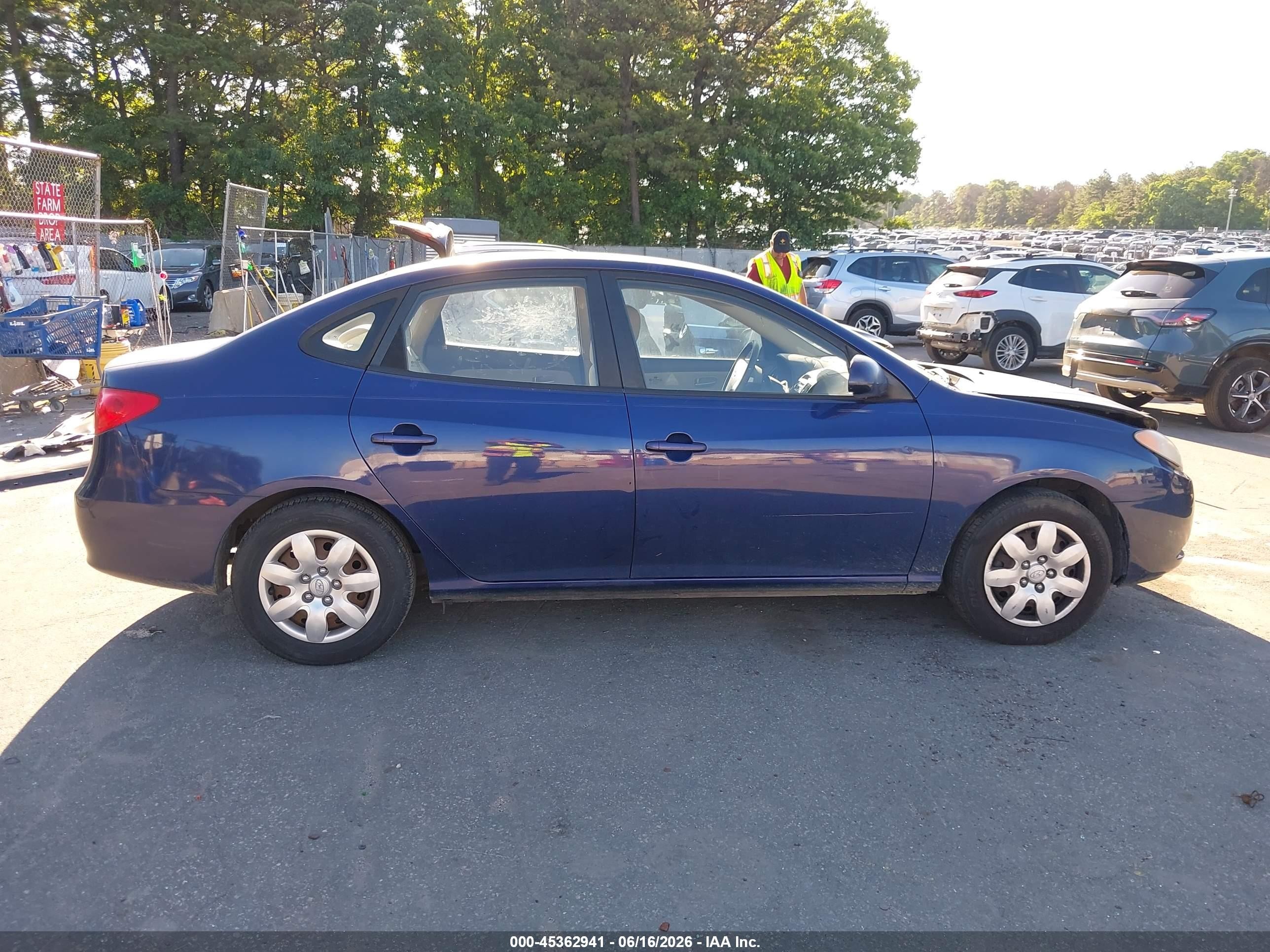 2007 Hyundai Elantra Gls/limited/ltd/se Blue vin: KMHDU46D27U253973