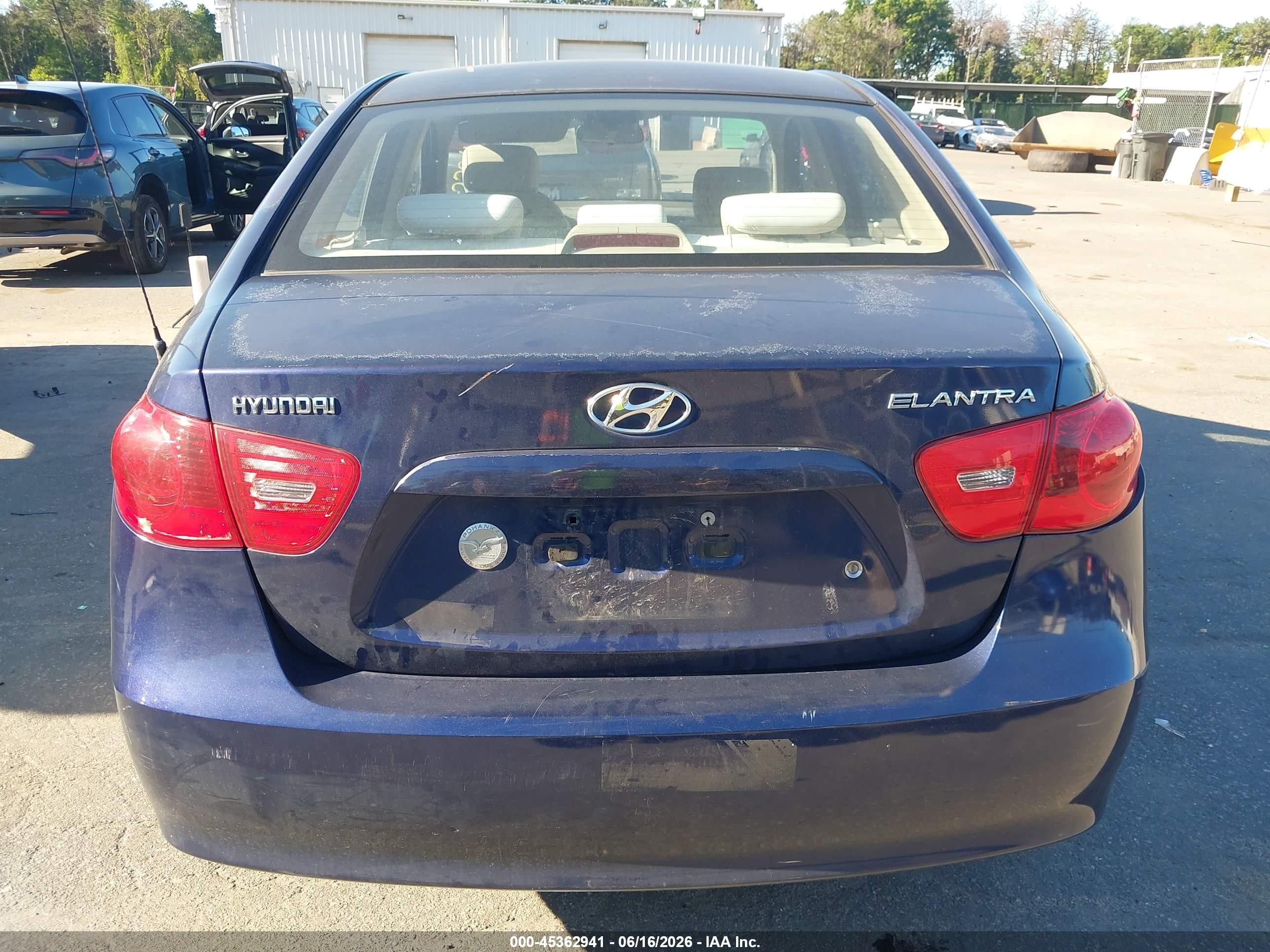 2007 Hyundai Elantra Gls/limited/ltd/se Blue vin: KMHDU46D27U253973