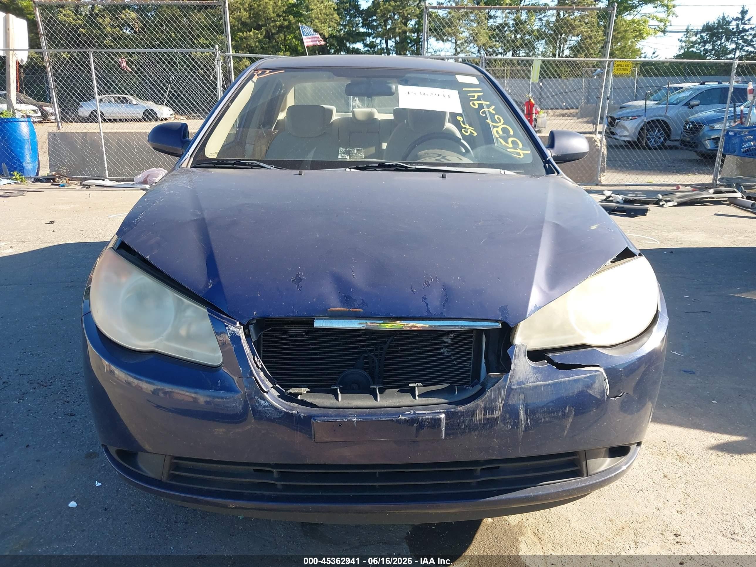 2007 Hyundai Elantra Gls/limited/ltd/se Blue vin: KMHDU46D27U253973