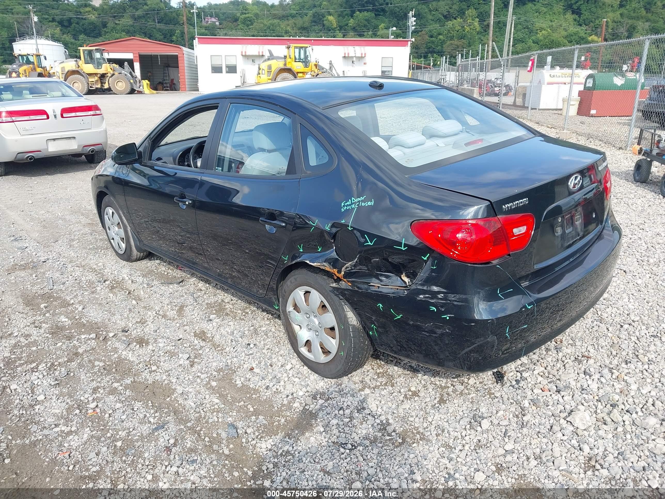2008 Hyundai Elantra Gls/se Black vin: KMHDU46D28U500233