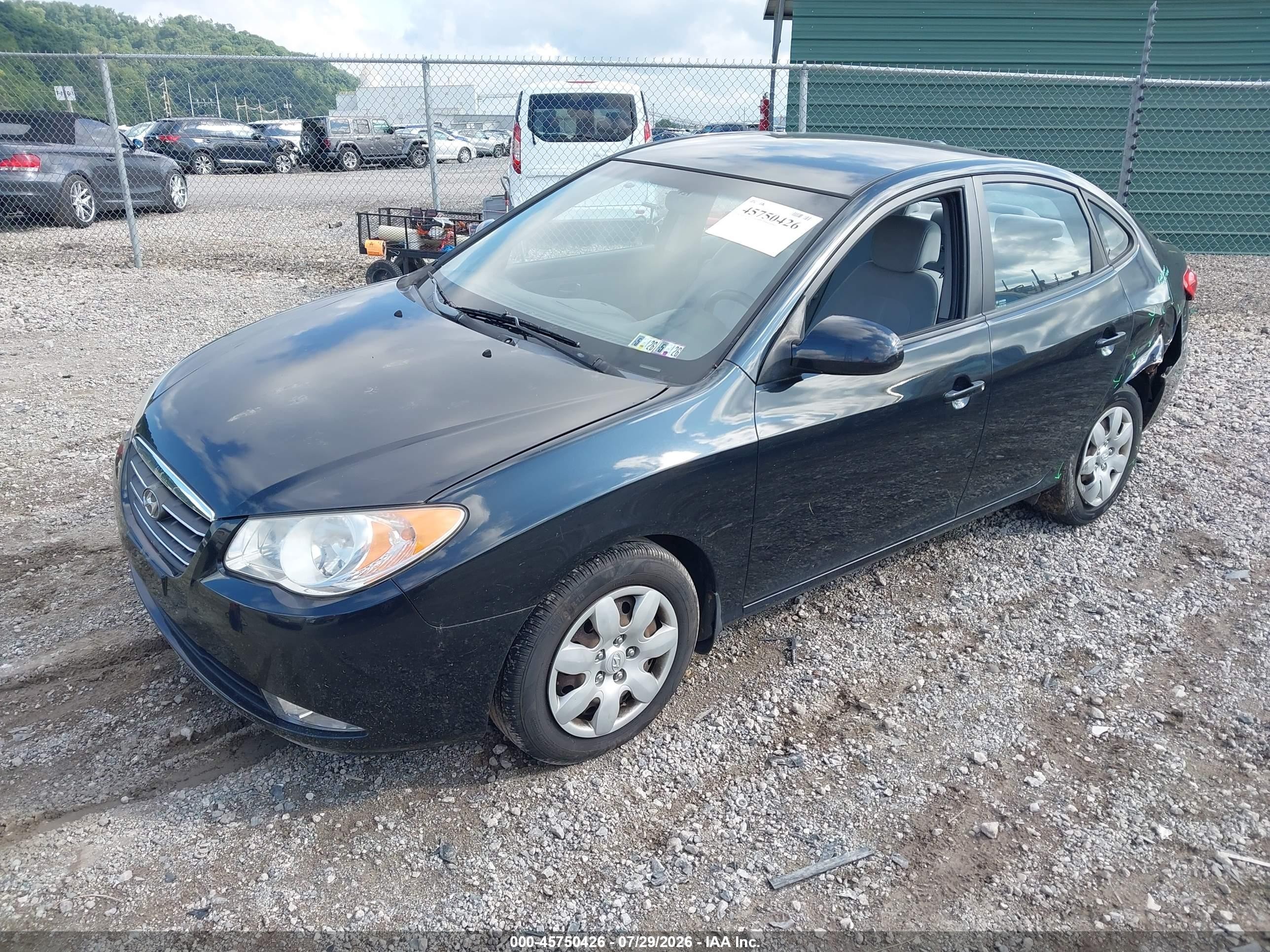 2008 Hyundai Elantra Gls/se Black vin: KMHDU46D28U500233
