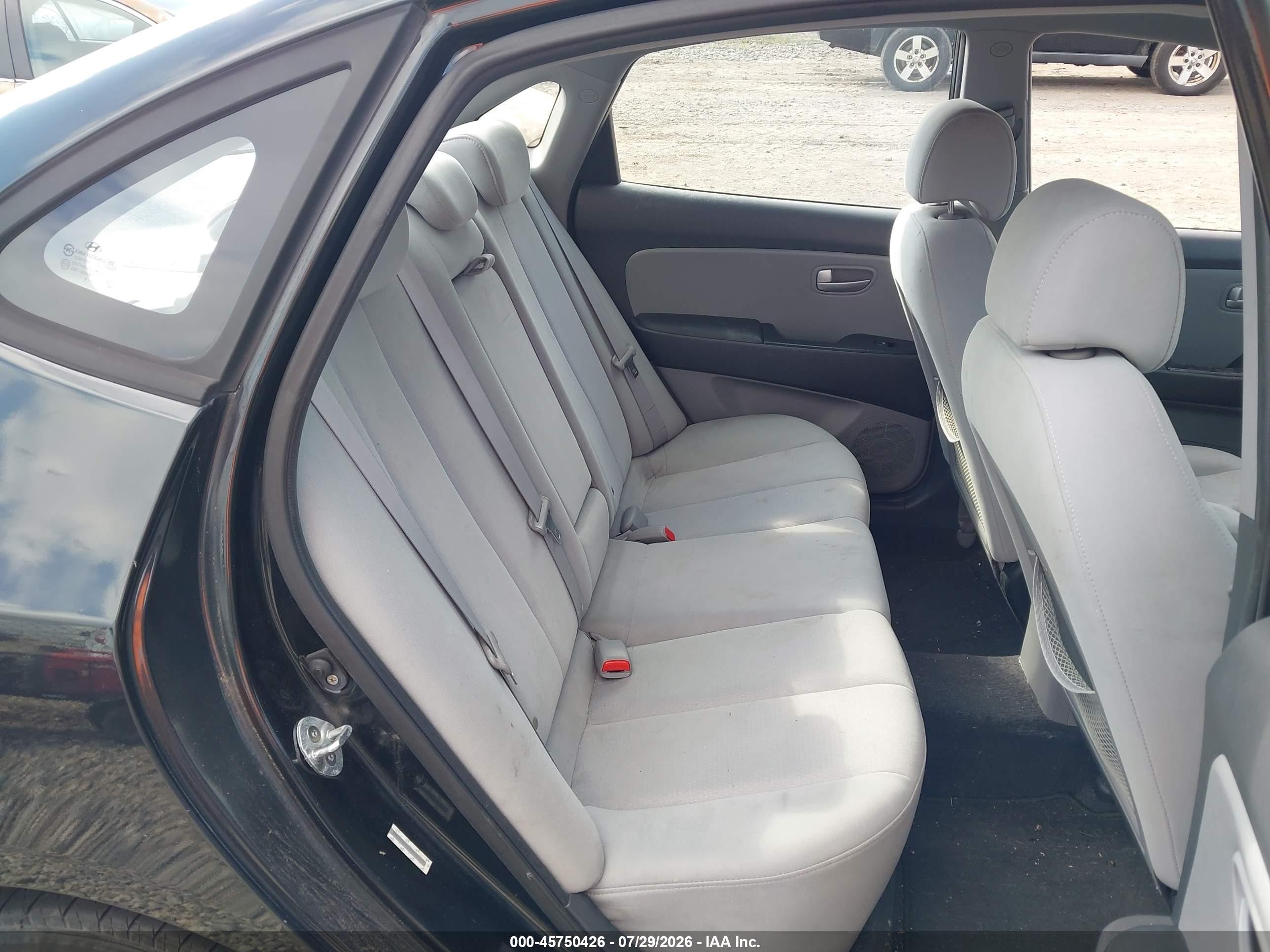2008 Hyundai Elantra Gls/se Black vin: KMHDU46D28U500233
