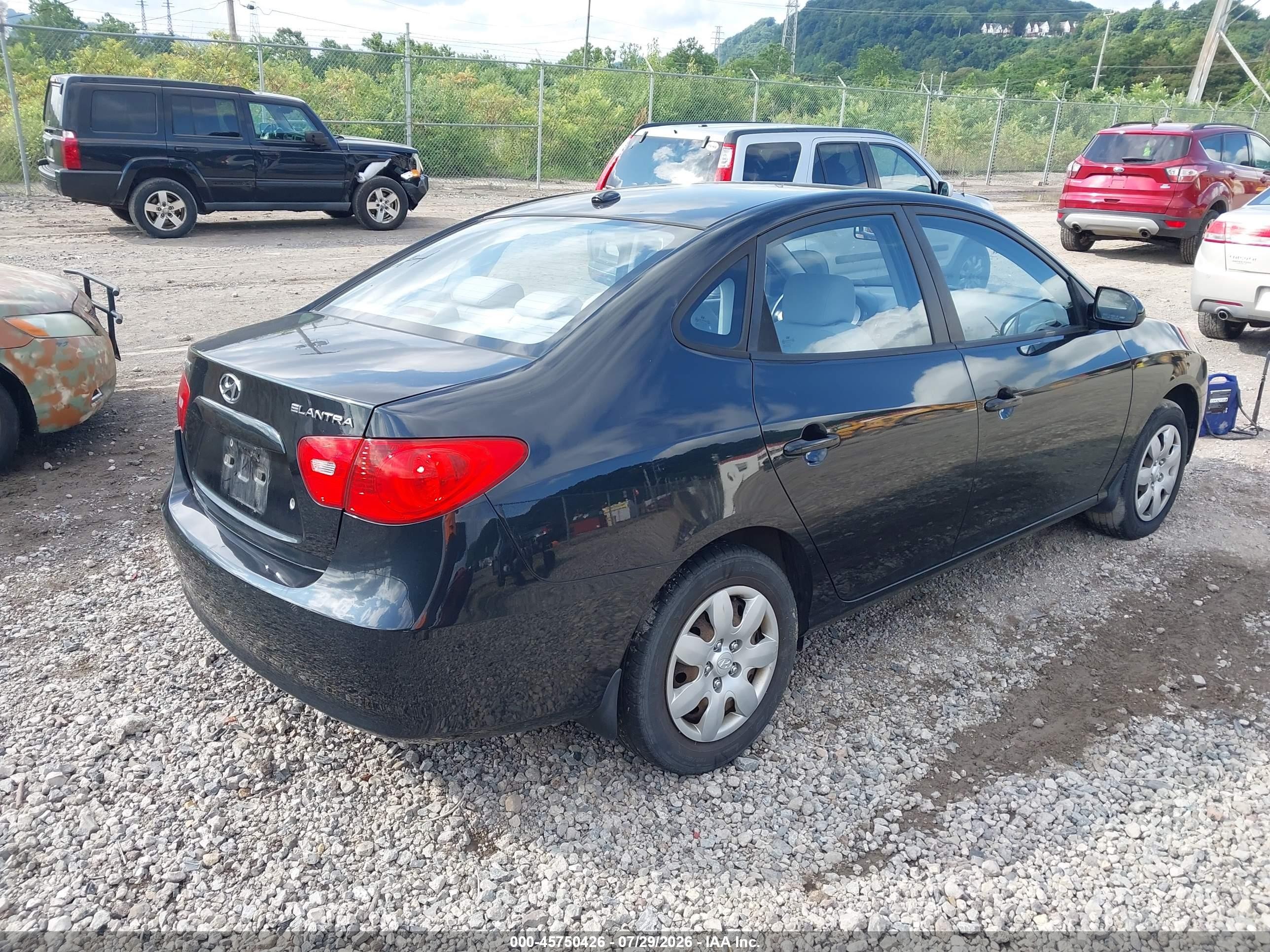 2008 Hyundai Elantra Gls/se Black vin: KMHDU46D28U500233