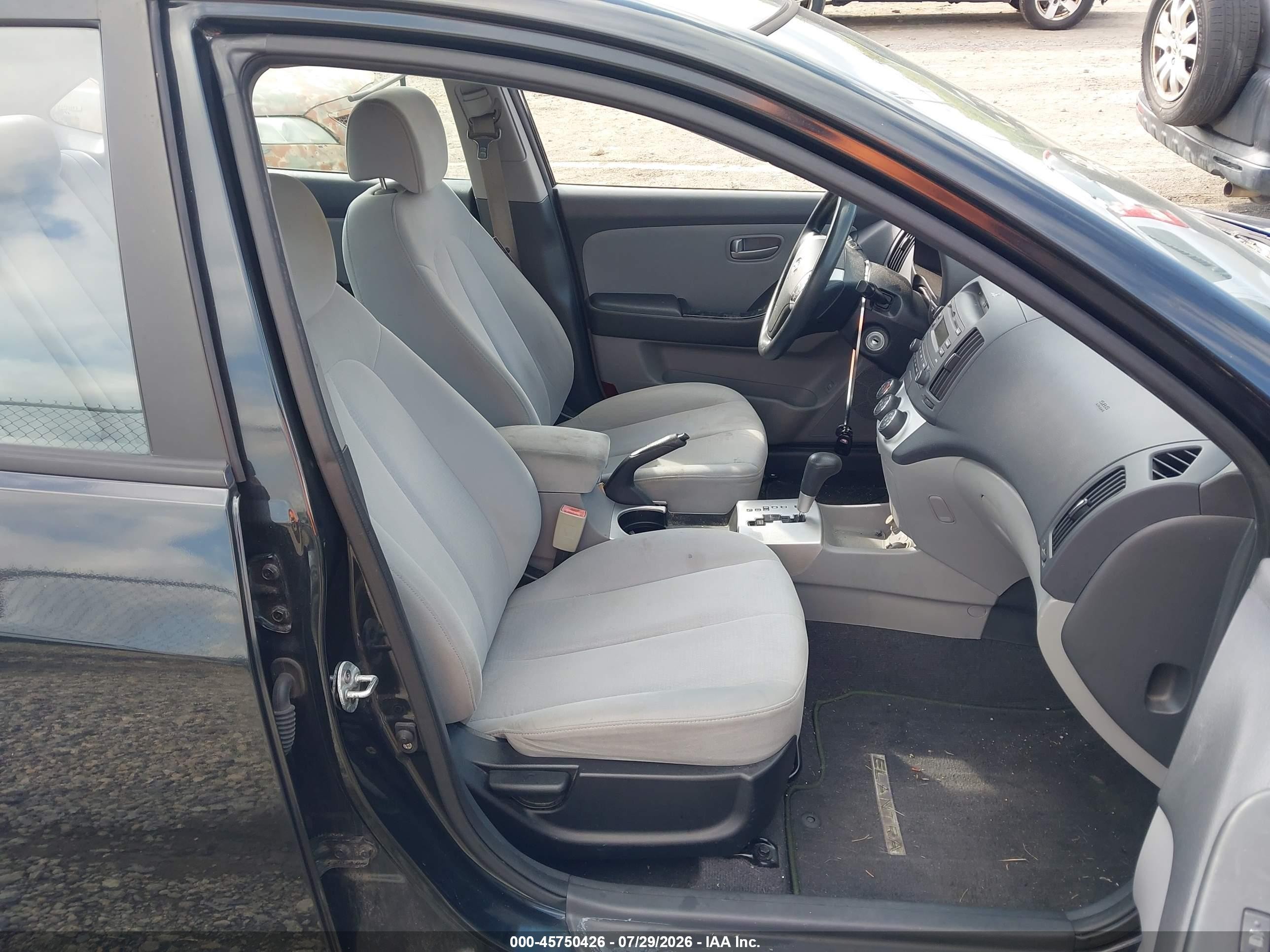 2008 Hyundai Elantra Gls/se Black vin: KMHDU46D28U500233