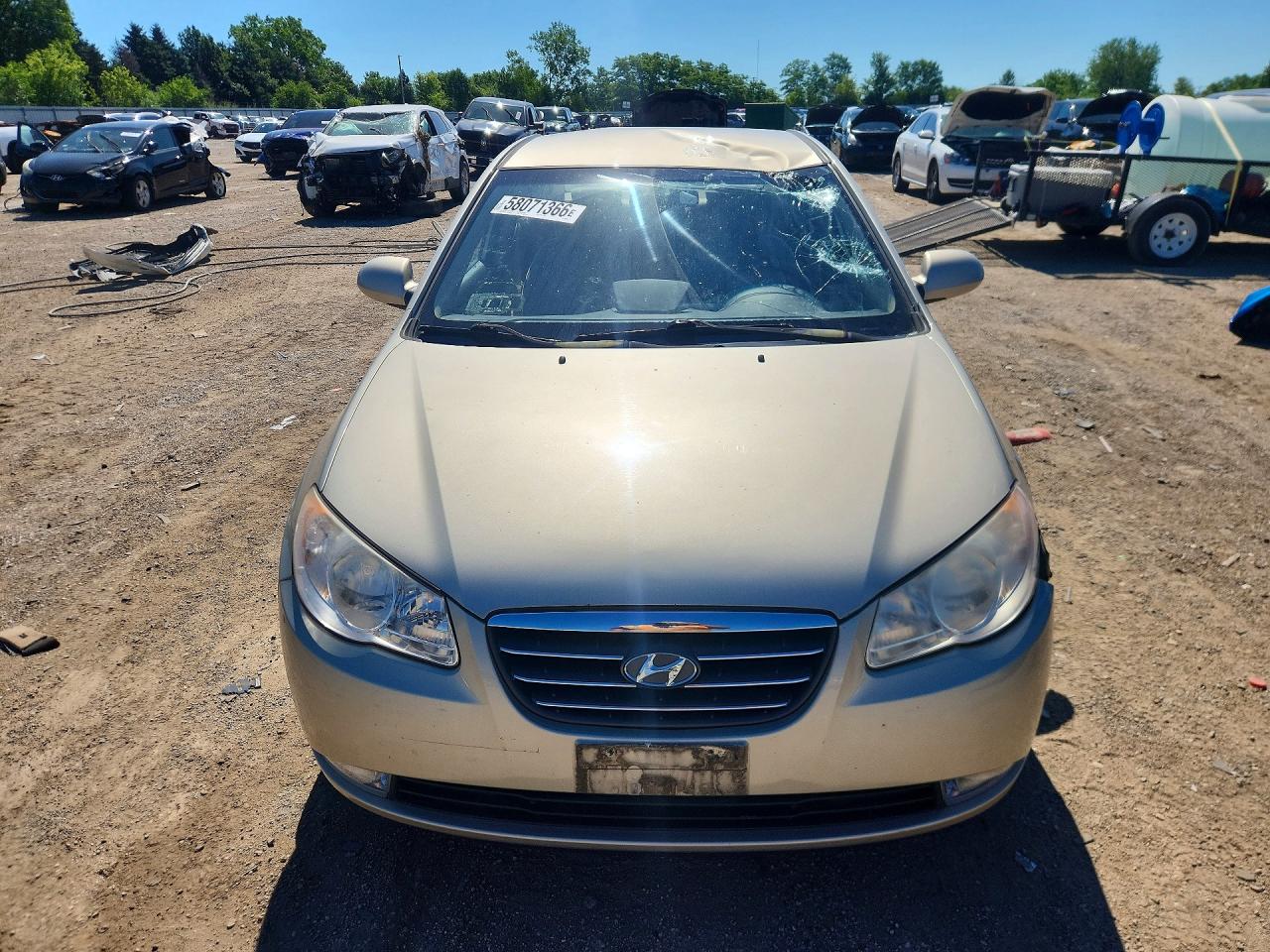 2009 Hyundai Elantra Gls Beige vin: KMHDU46D29U625184
