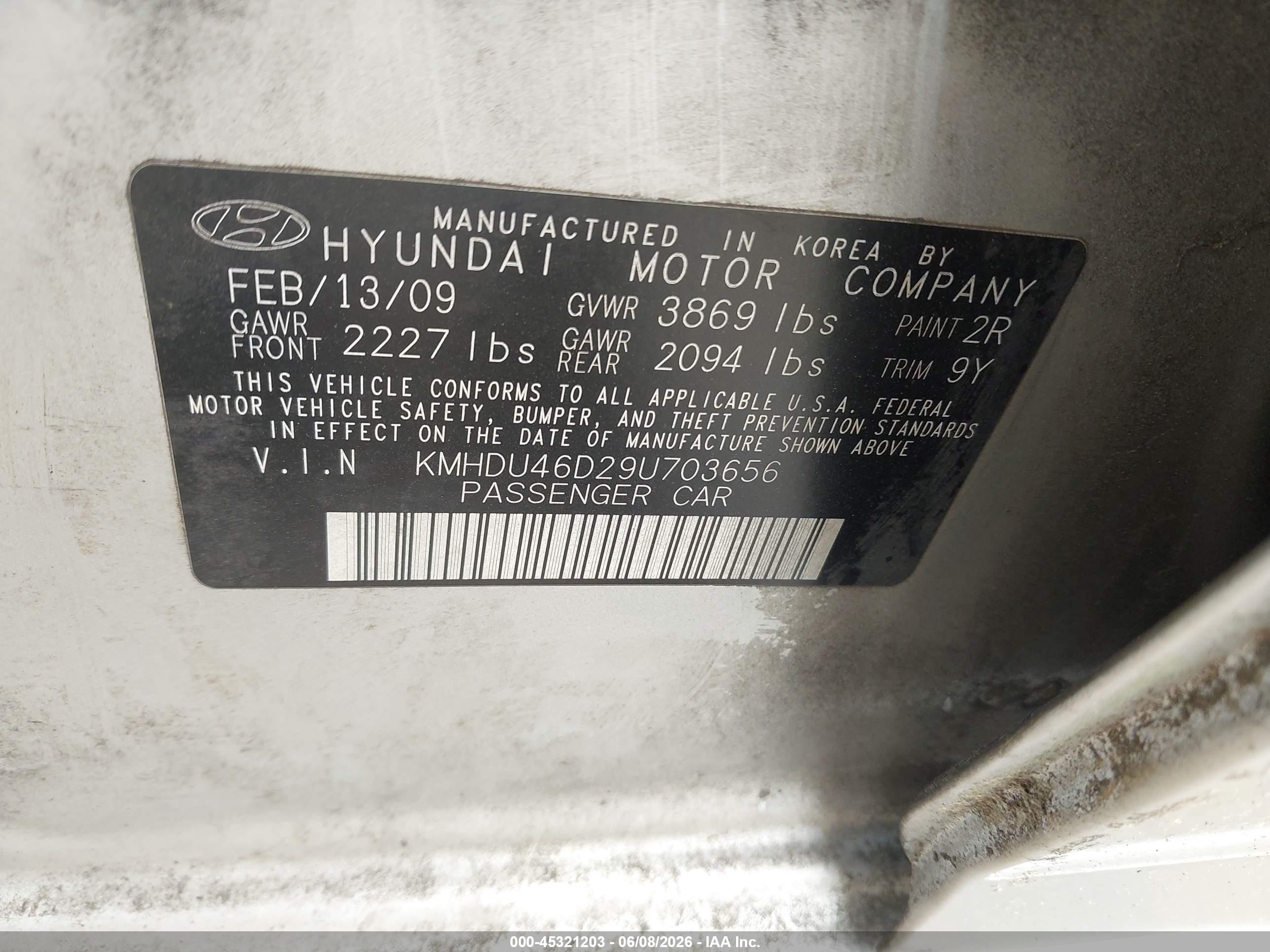 2009 Hyundai Elantra Gls Silver vin: KMHDU46D29U703656