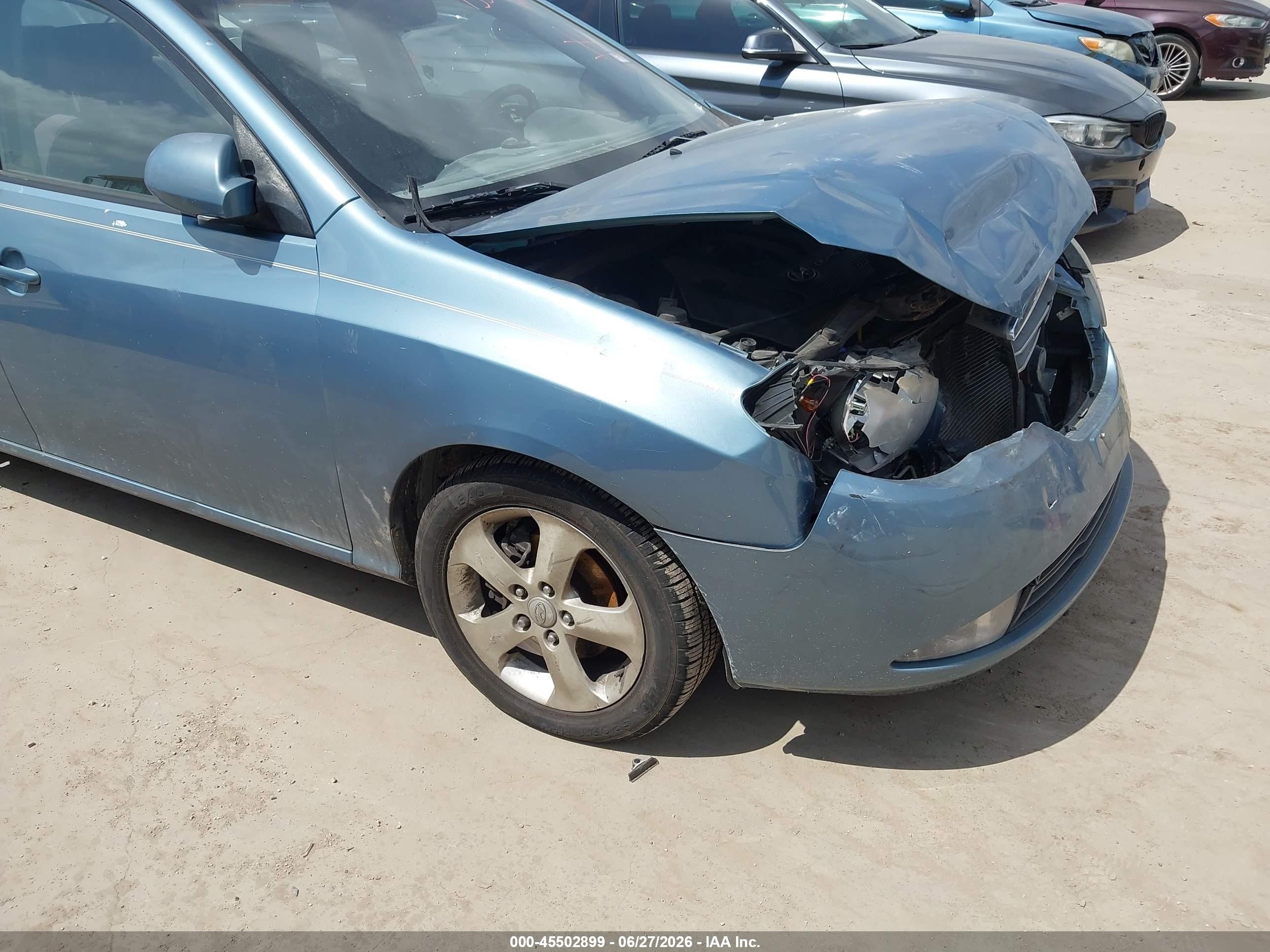 2007 Hyundai Elantra Gls/ltd/se Blue vin: KMHDU46D37U068542