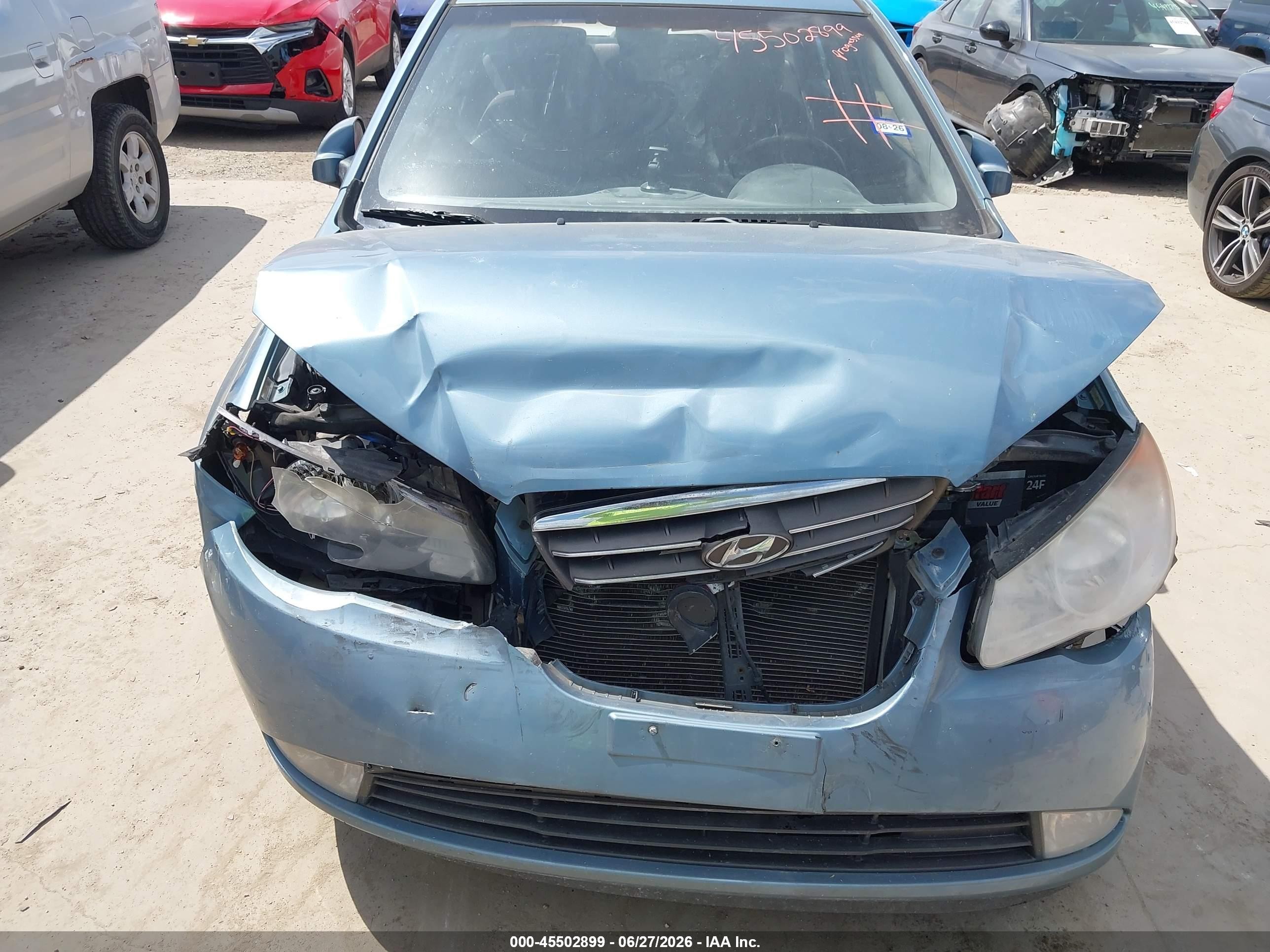 2007 Hyundai Elantra Gls/ltd/se Blue vin: KMHDU46D37U068542