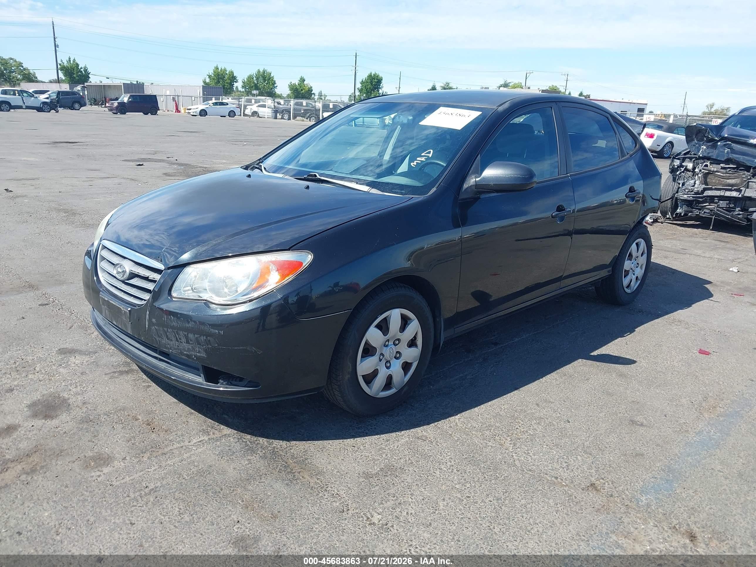 2008 Hyundai Elantra Gls/se Black vin: KMHDU46D38U439068