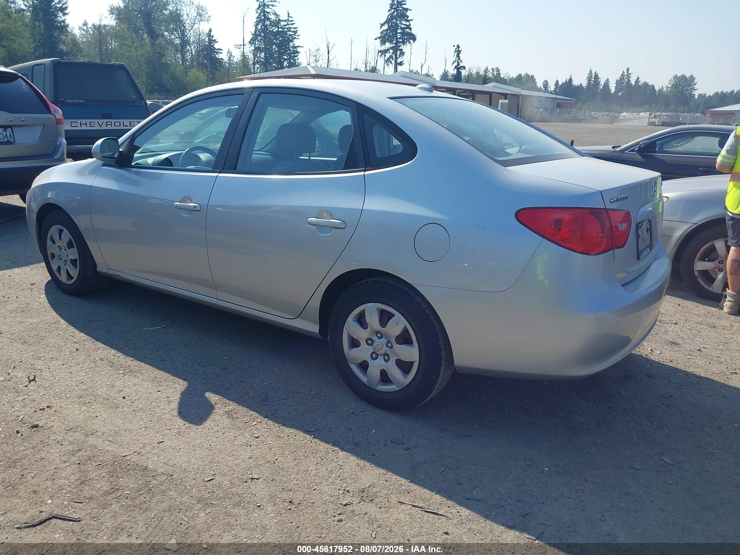 2008 Hyundai Elantra Gls/se Silver vin: KMHDU46D38U452578