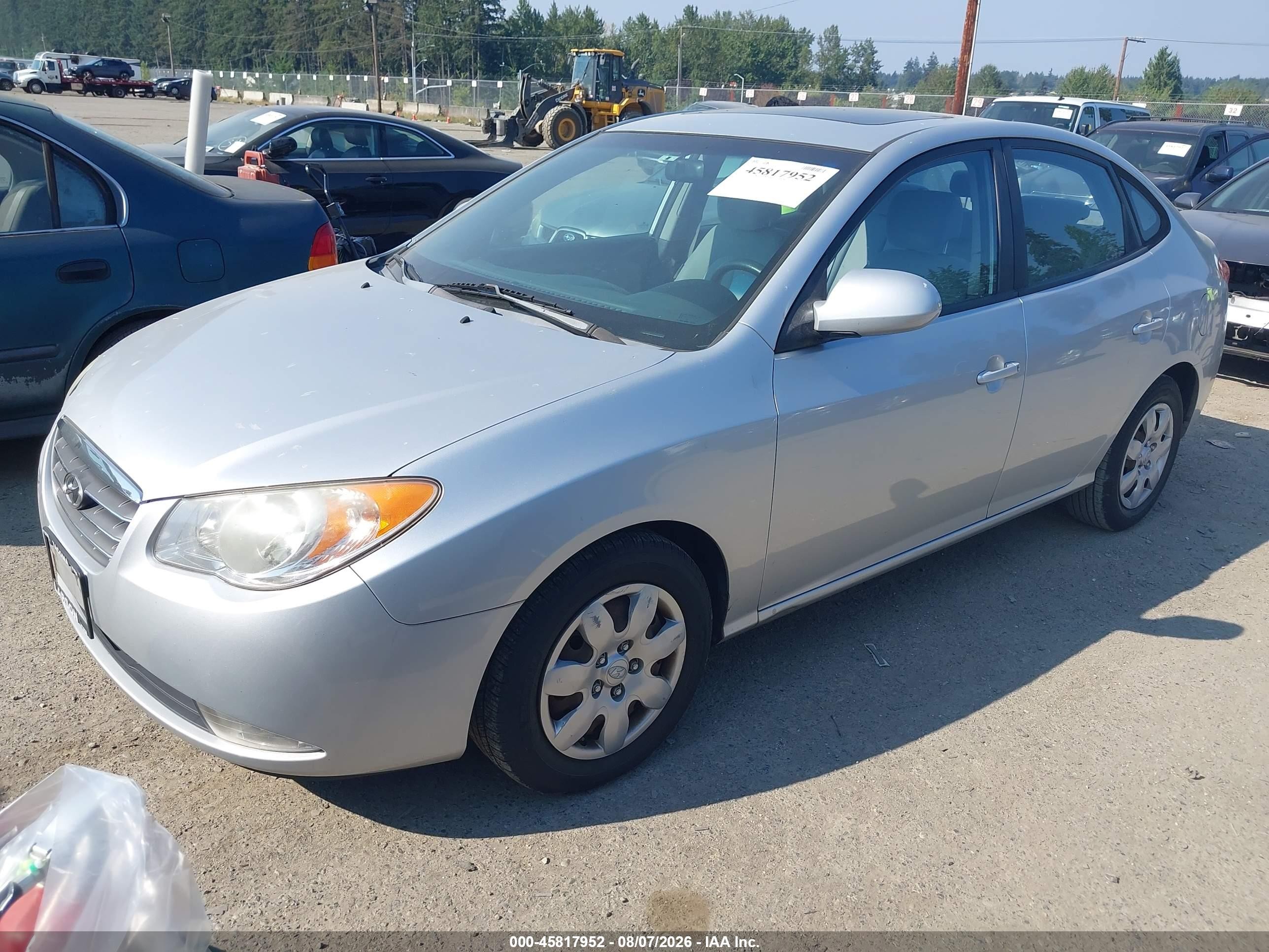 2008 Hyundai Elantra Gls/se Silver vin: KMHDU46D38U452578