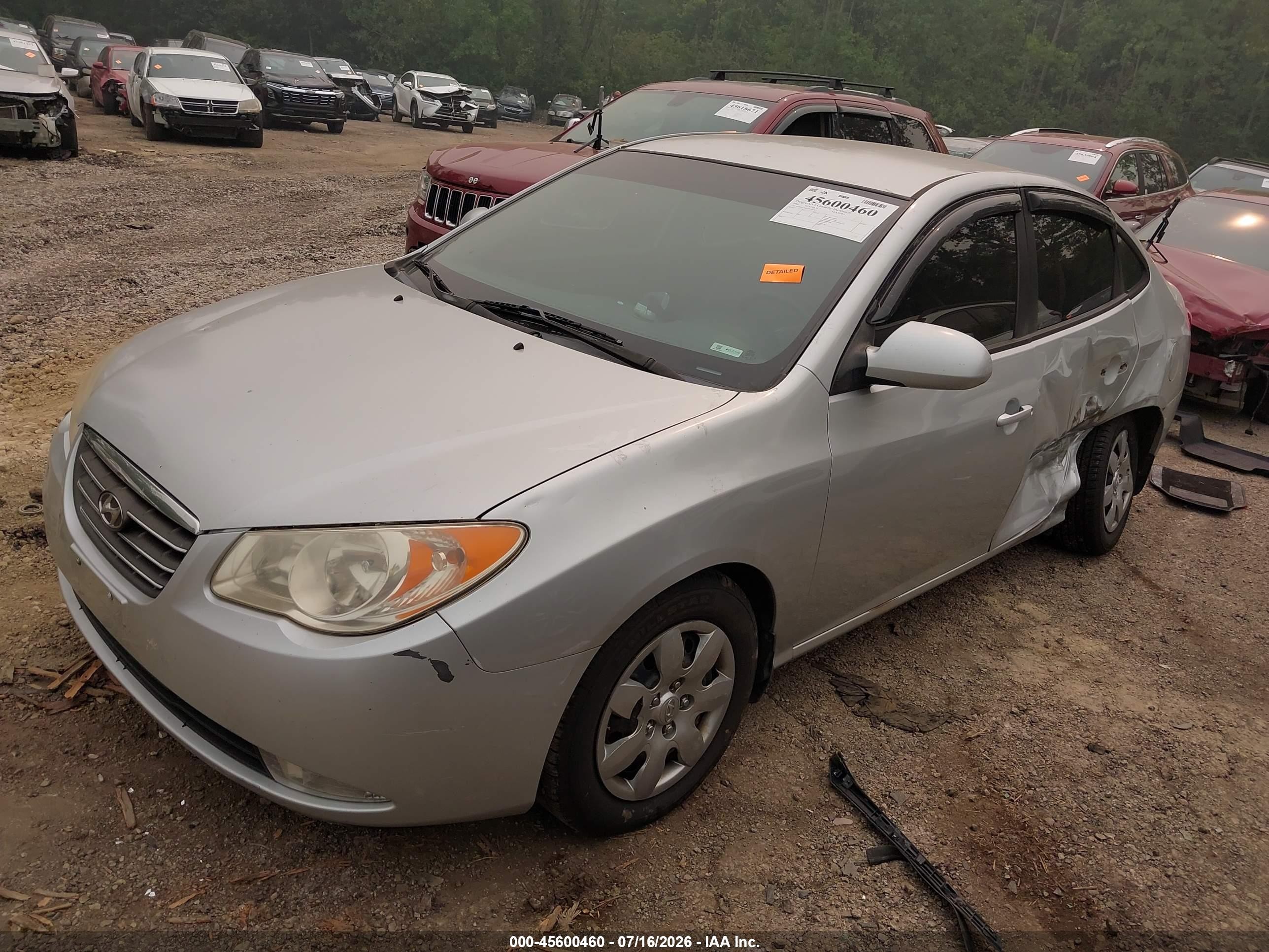 2008 Hyundai Elantra Gls/se Silver vin: KMHDU46D38U565785