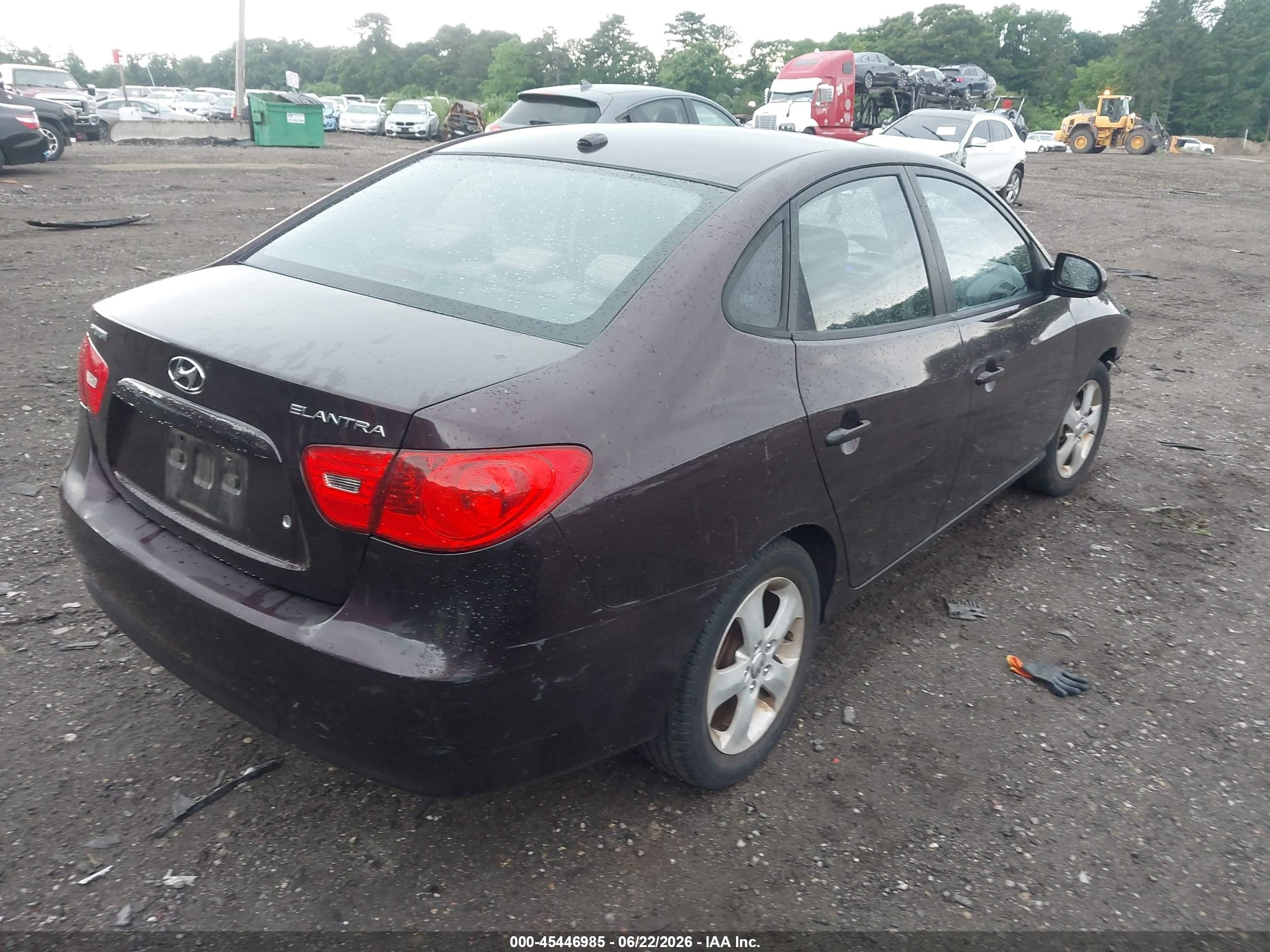 2008 Hyundai Elantra Gls/se Фиолетовый vin: KMHDU46D38U584594