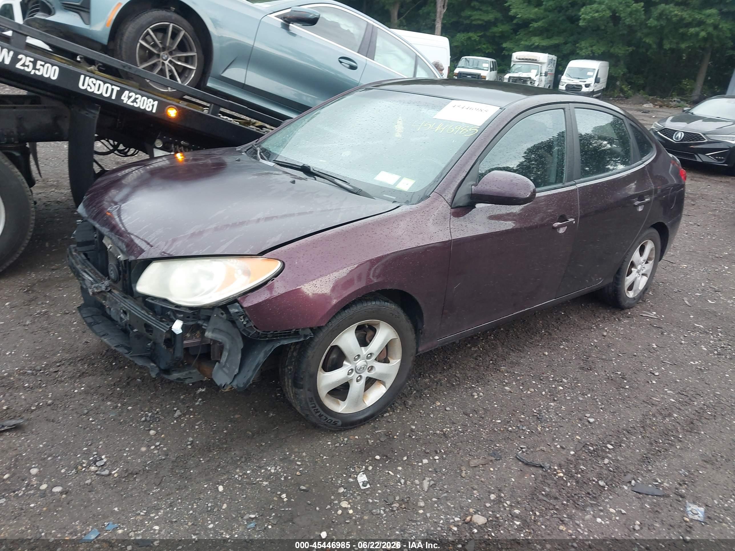 2008 Hyundai Elantra Gls/se Фиолетовый vin: KMHDU46D38U584594