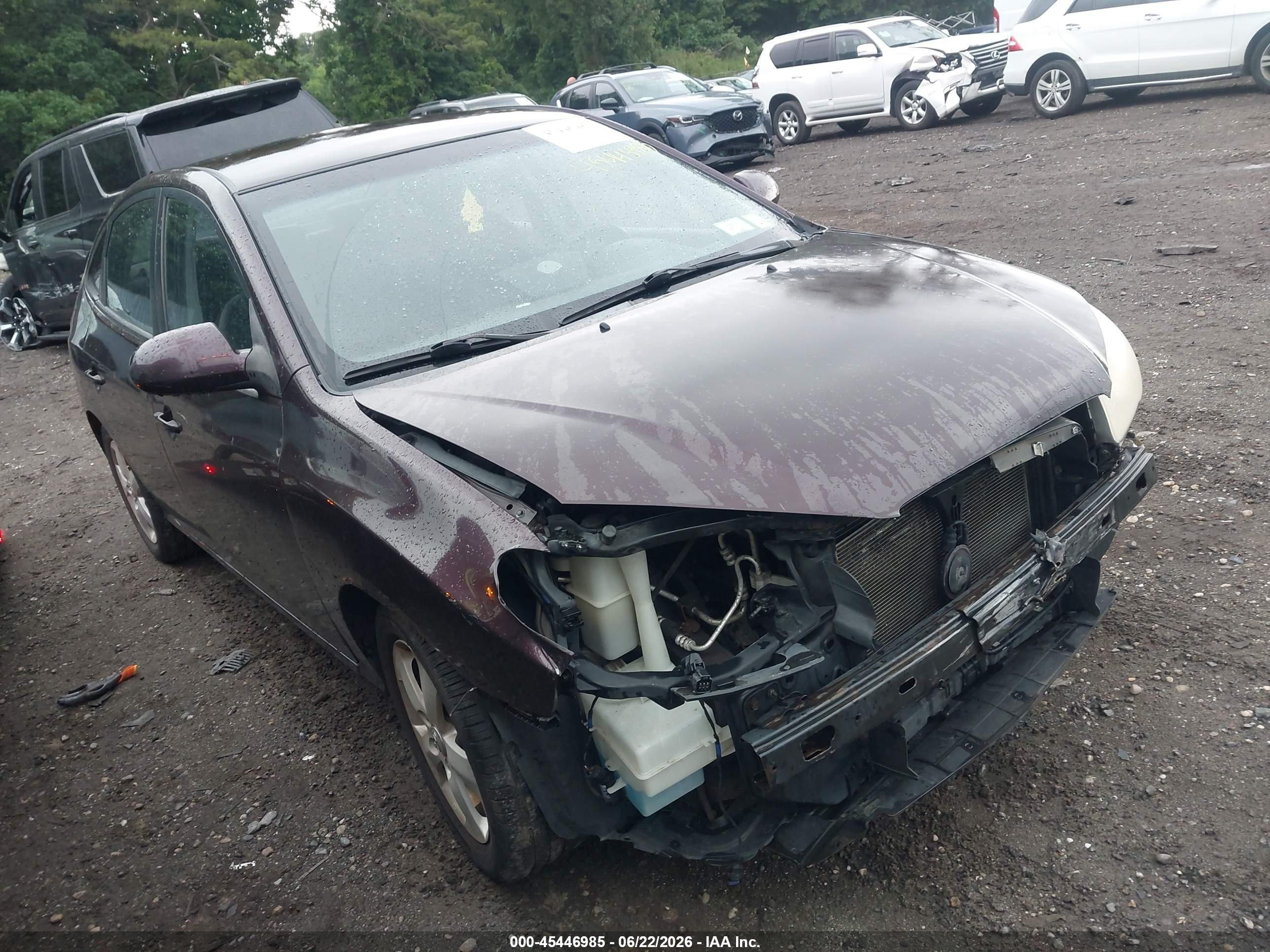2008 Hyundai Elantra Gls/se Purple vin: KMHDU46D38U584594