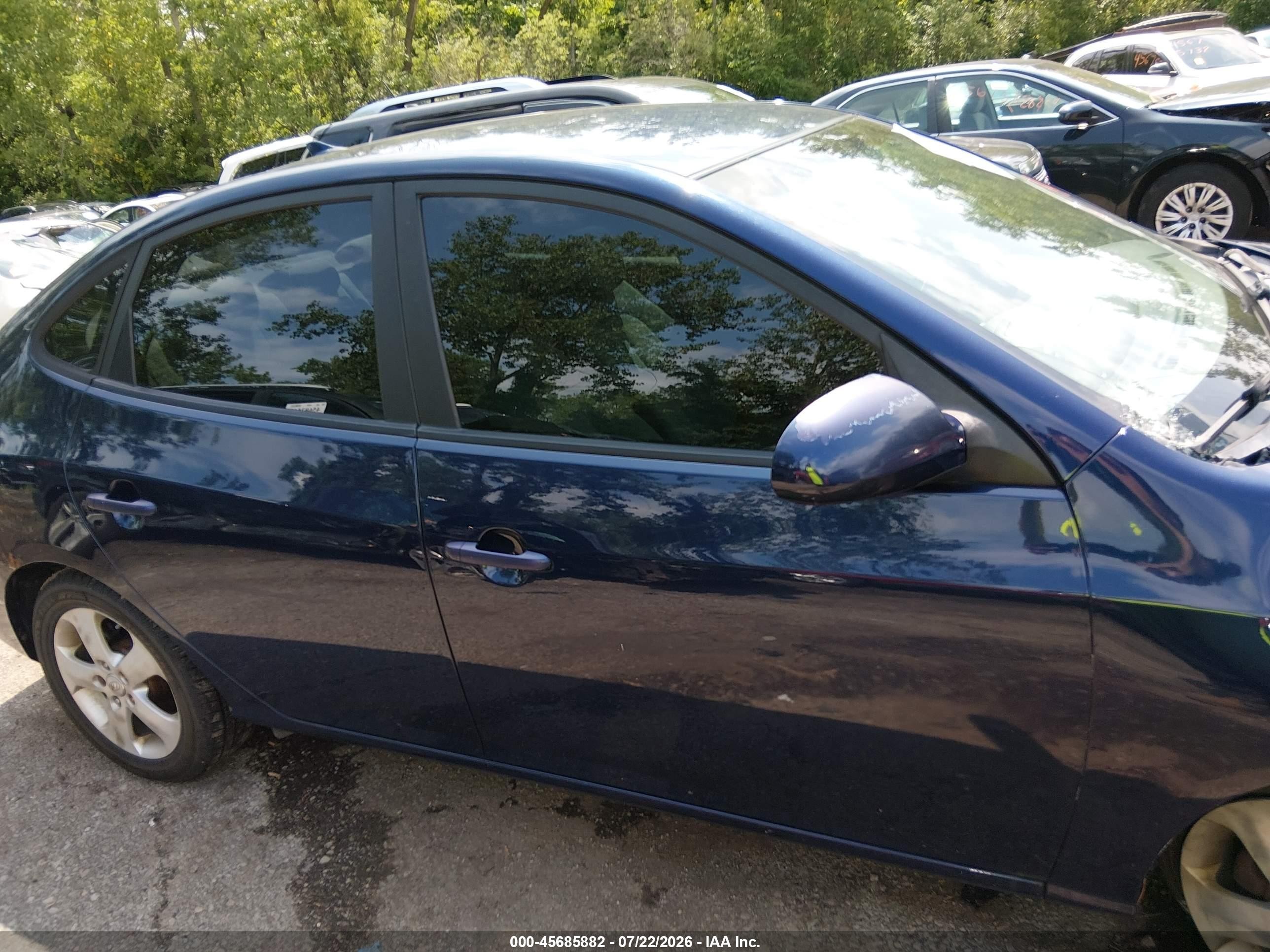 2009 Hyundai Elantra Se Blue vin: KMHDU46D39U799748