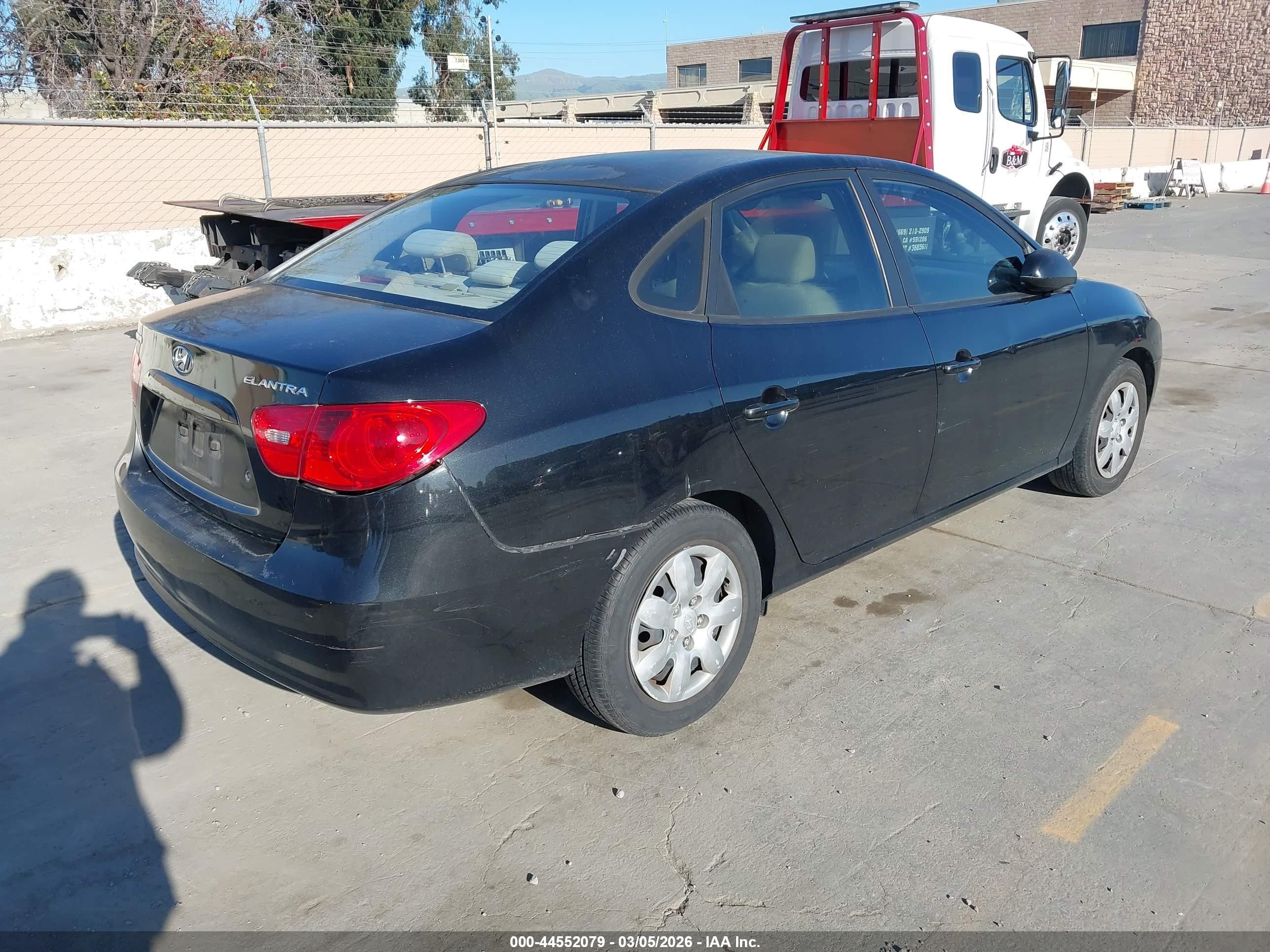 2007 Hyundai Elantra Gls/limited/se Black vin: KMHDU46D47U048980
