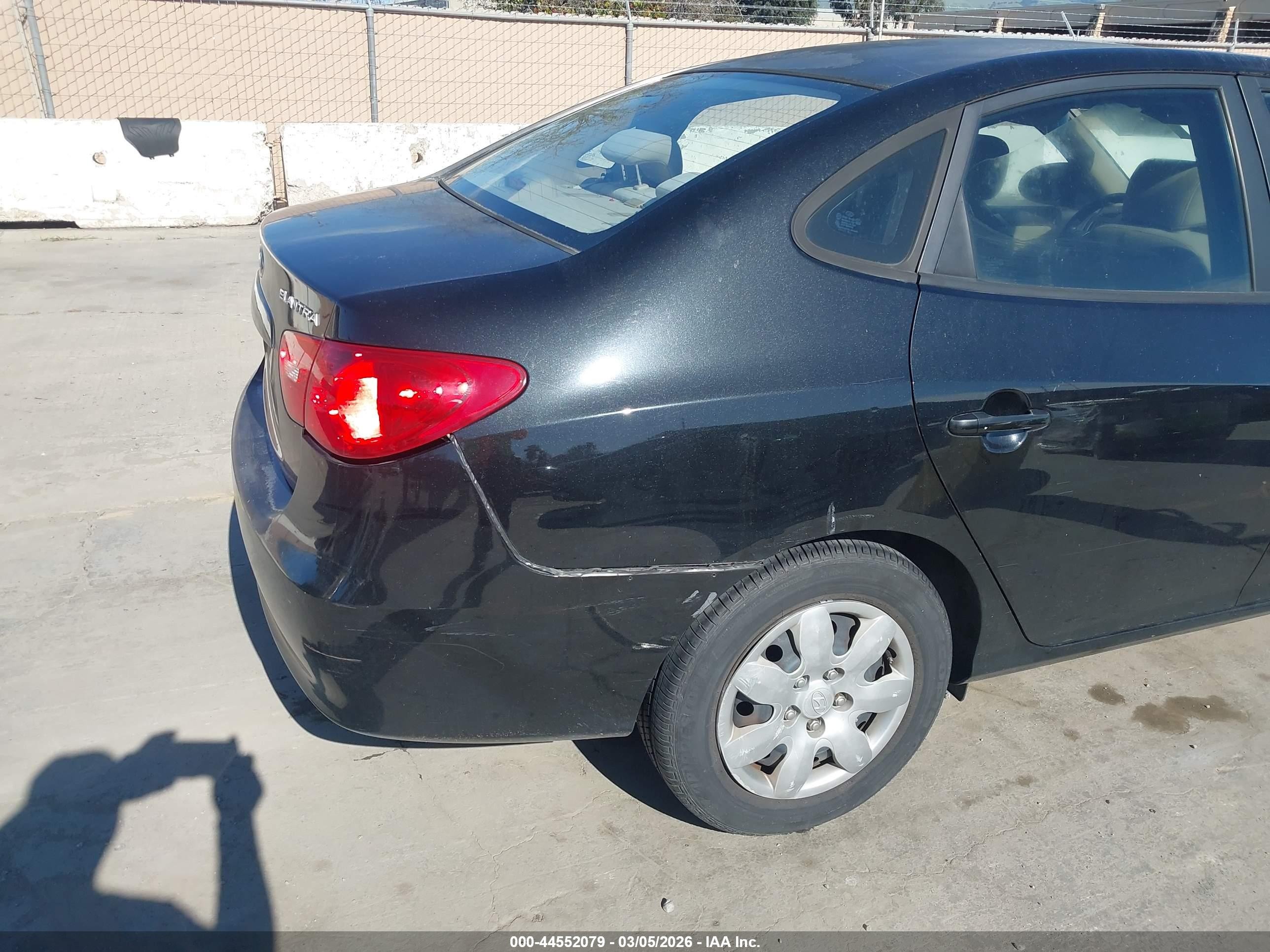 2007 Hyundai Elantra Gls/limited/se Black vin: KMHDU46D47U048980