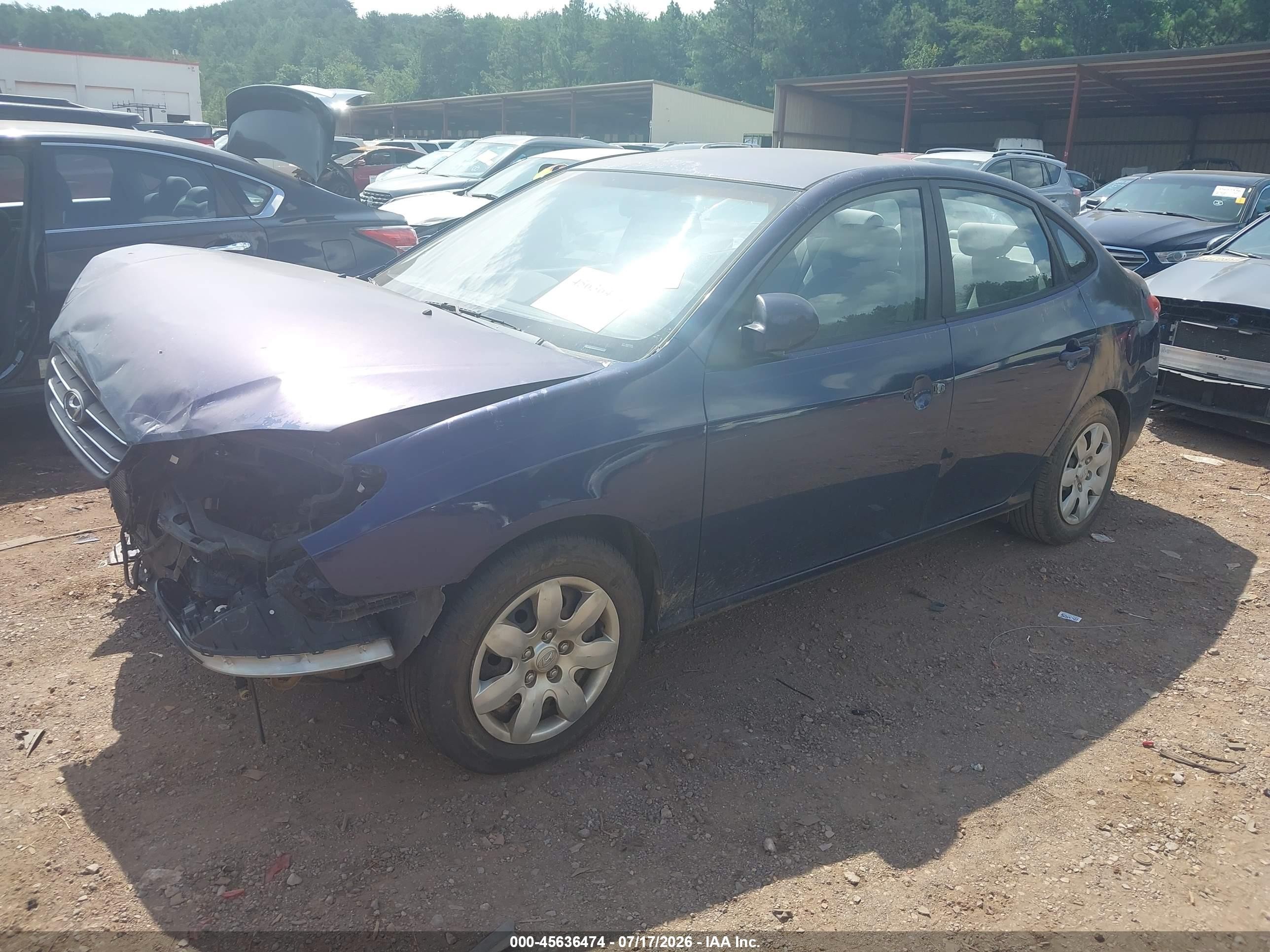 2007 Hyundai Elantra Gls/ltd/se Navy vin: KMHDU46D47U056190