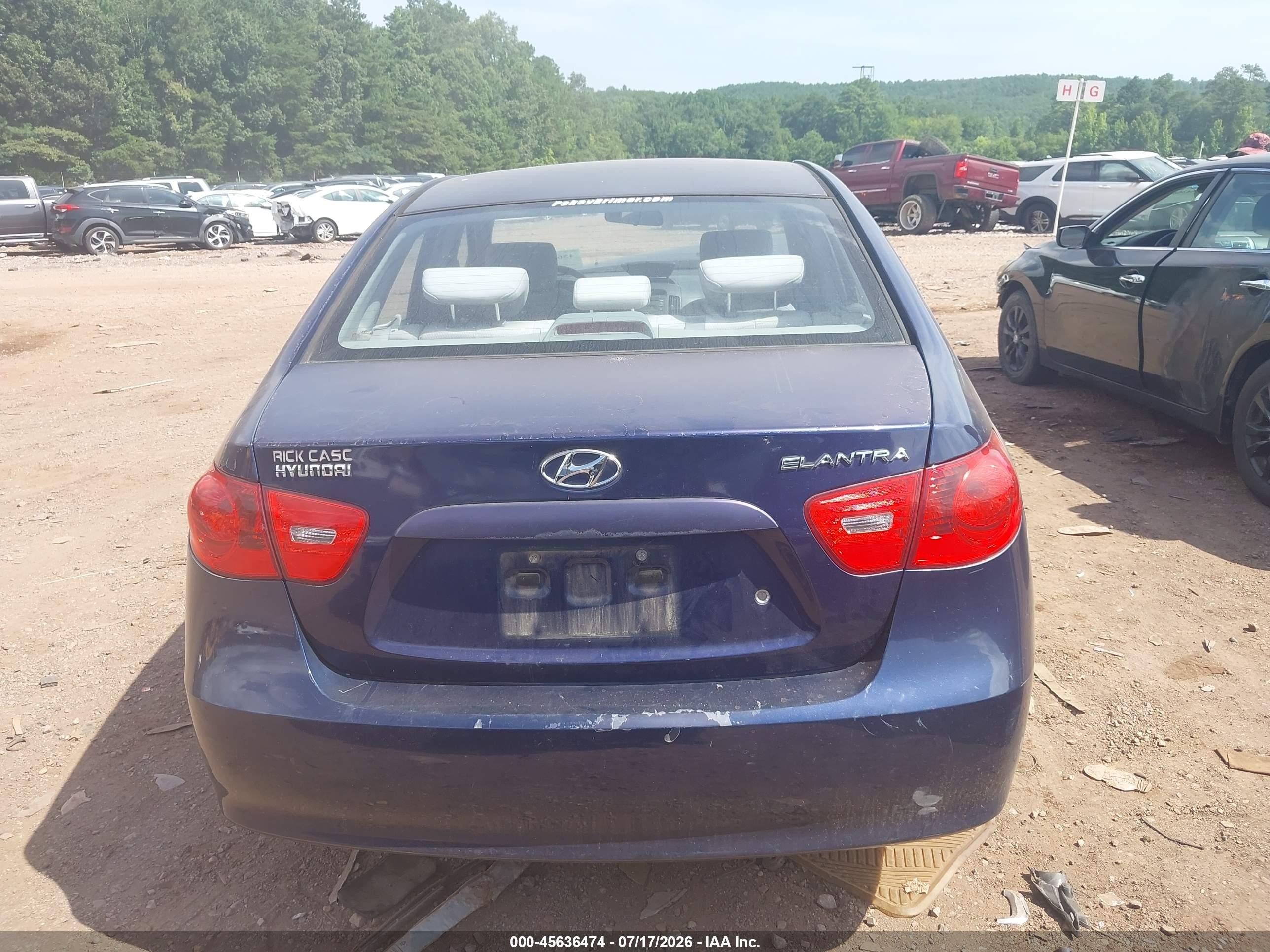 2007 Hyundai Elantra Gls/ltd/se Navy vin: KMHDU46D47U056190