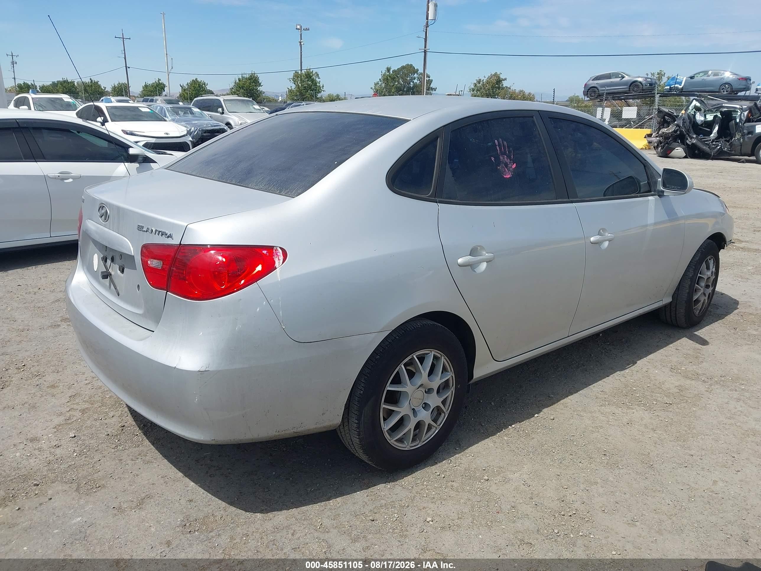 2007 Hyundai Elantra Gls/se/limited Silver vin: KMHDU46D47U112256