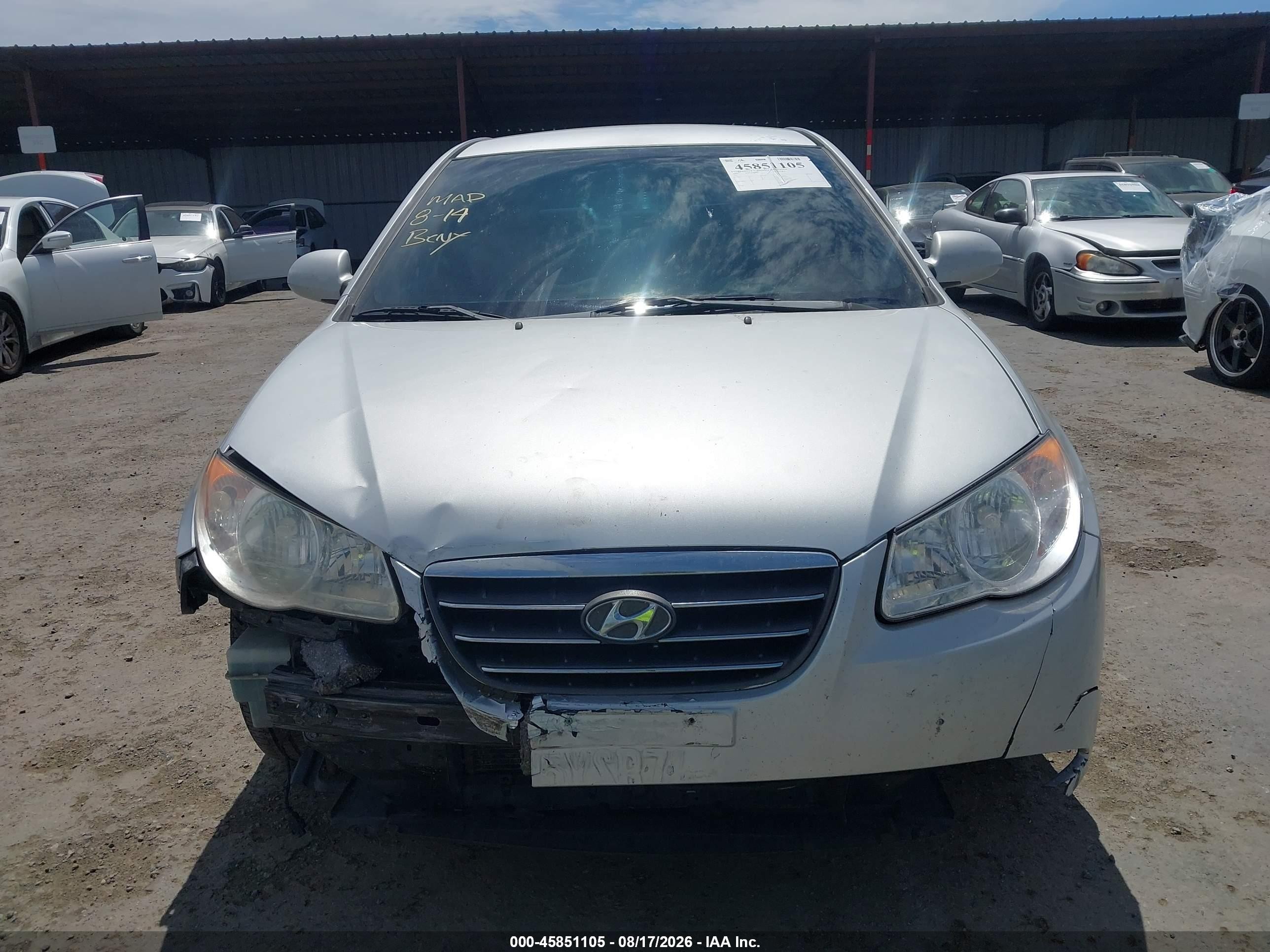 2007 Hyundai Elantra Gls/se/limited Silver vin: KMHDU46D47U112256