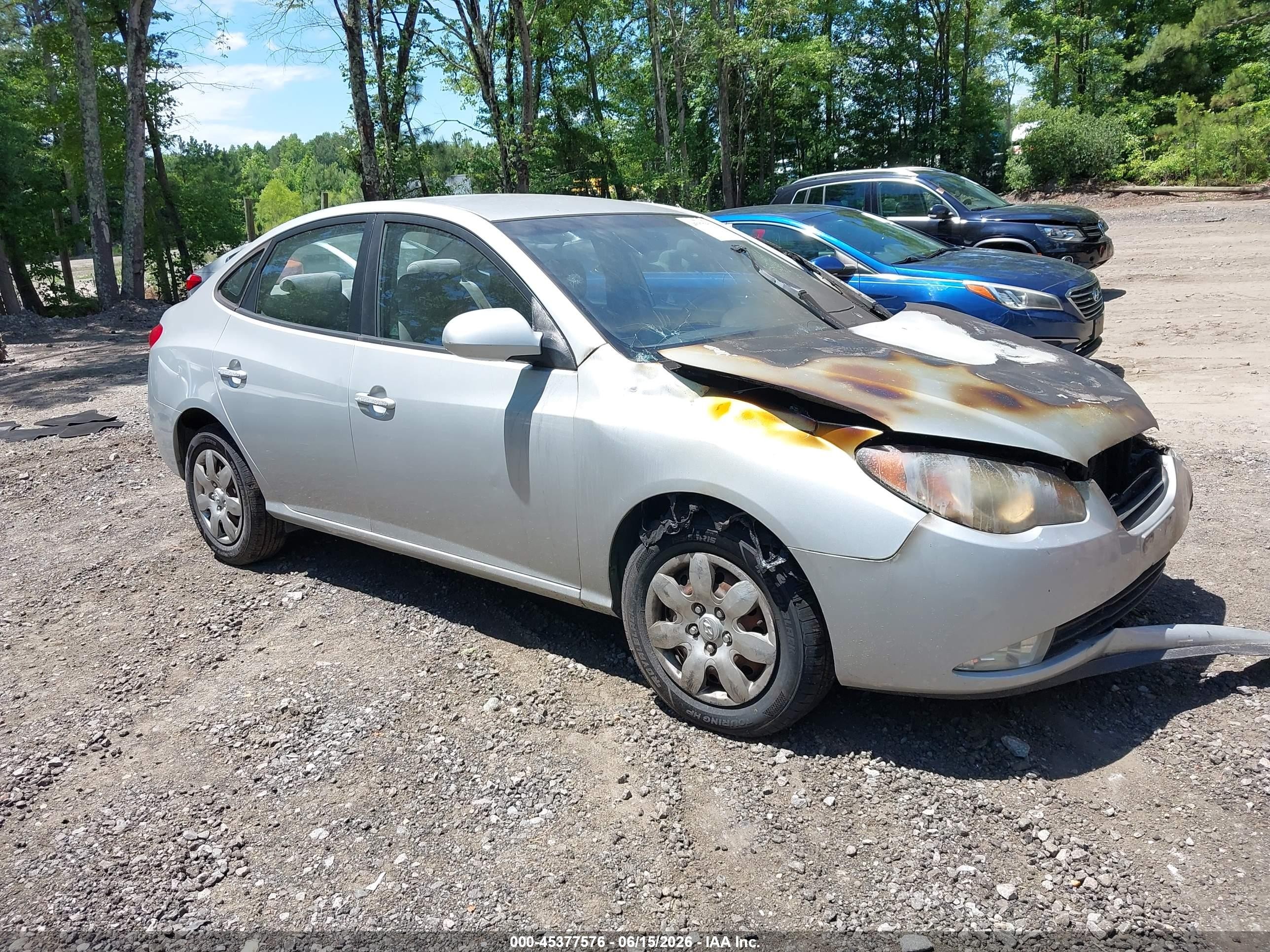 2007 Hyundai Elantra Gls/ltd/se Silver vin: KMHDU46D47U186650