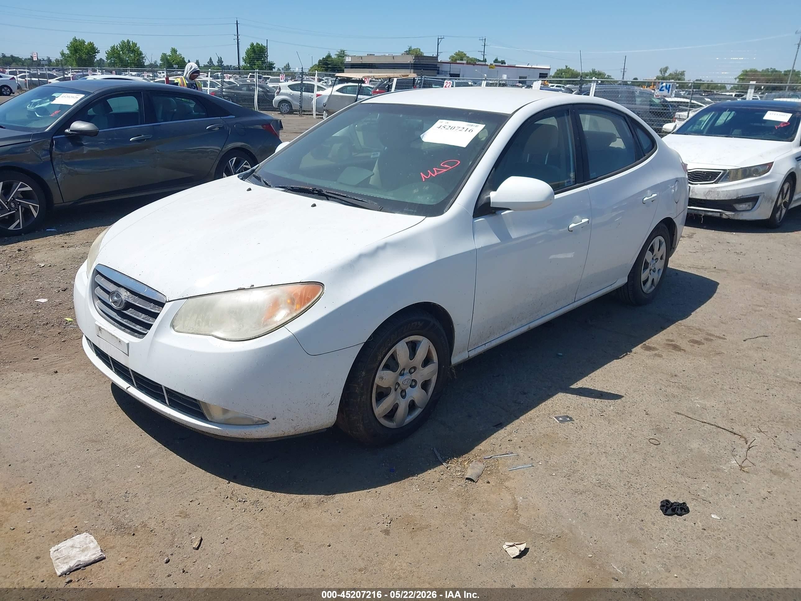 2007 Hyundai Elantra Gls/limited/se Белый vin: KMHDU46D47U199687