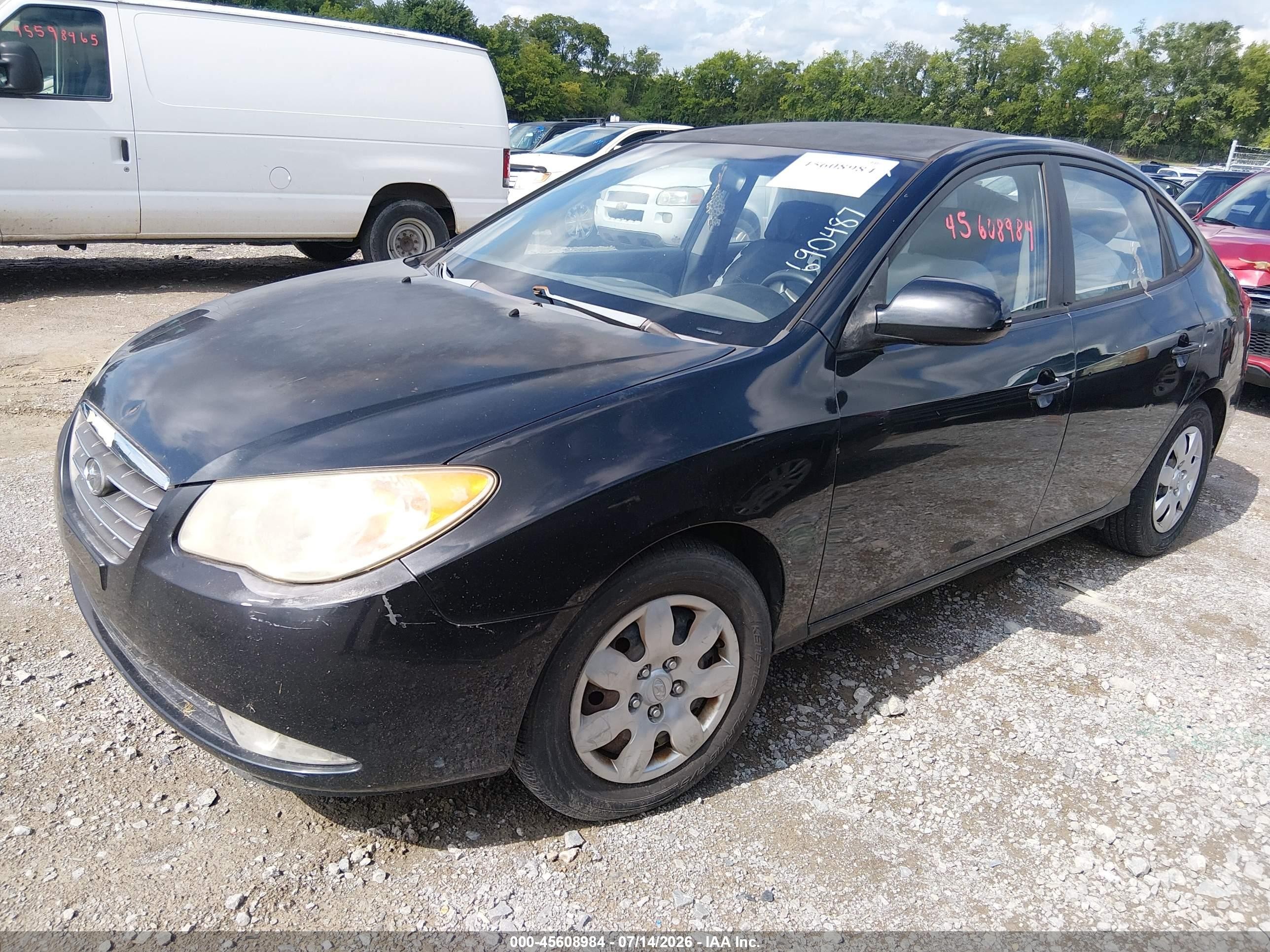 2009 Hyundai Elantra Gls Black vin: KMHDU46D49U690487