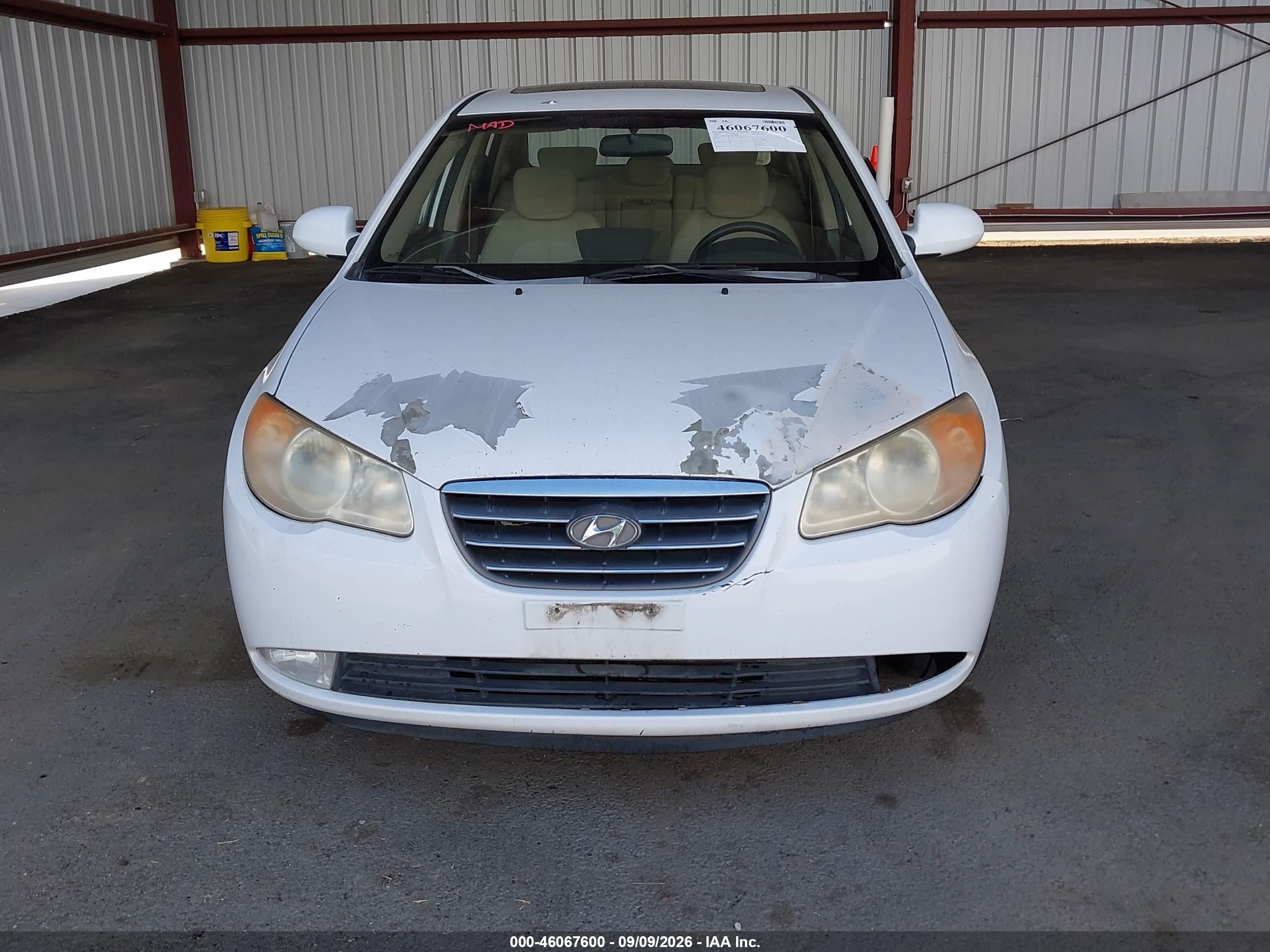 2009 Hyundai Elantra Gls White vin: KMHDU46D49U716327