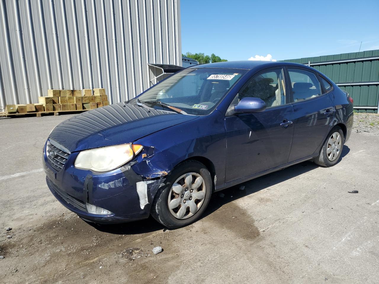 2007 Hyundai Elantra Gls Blue vin: KMHDU46D57U023571 Damage: Left Front Fender, Severe Damage, Replacement Required