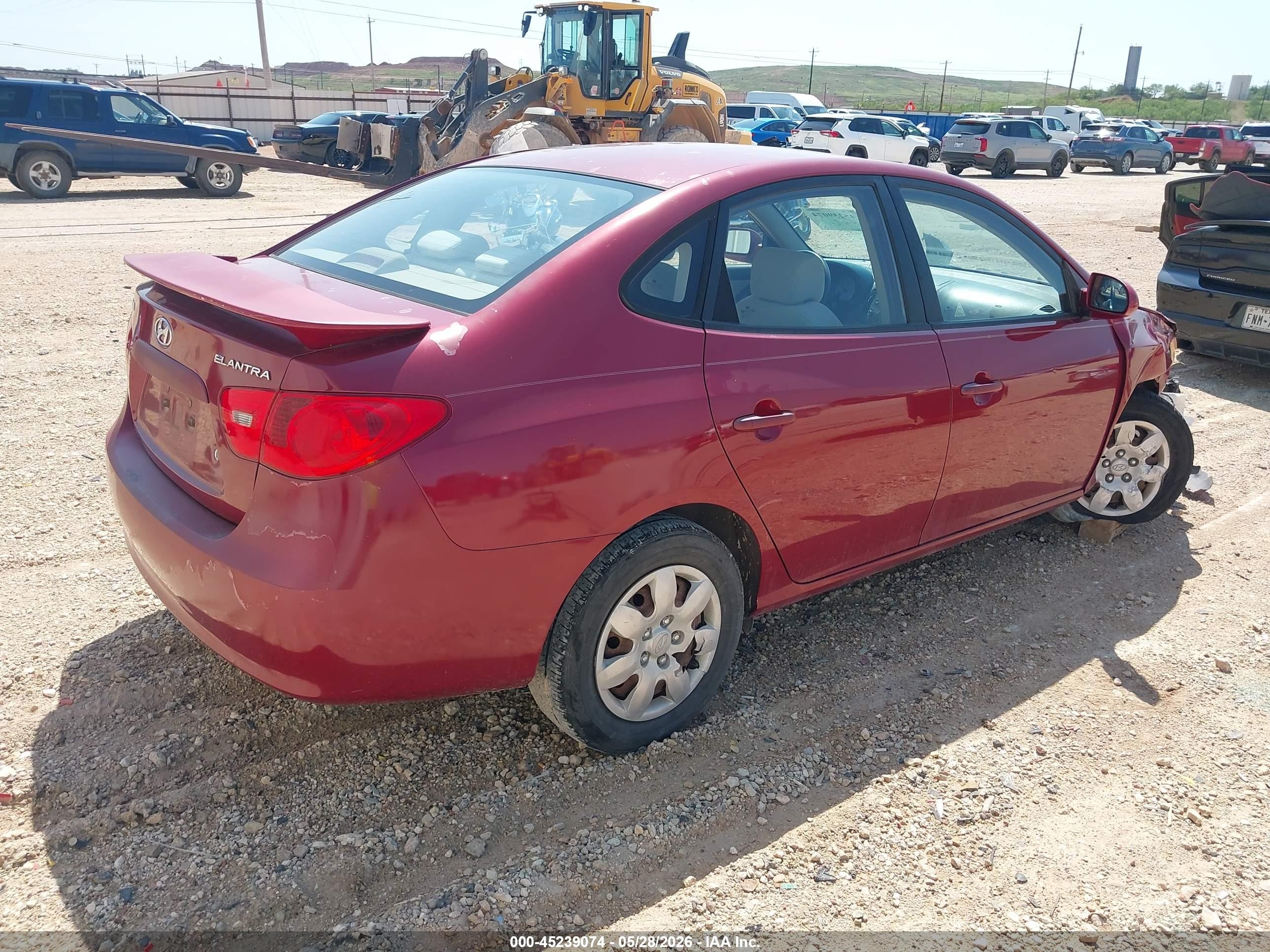 2007 Hyundai Elantra Gls/limited/se Burgundy vin: KMHDU46D57U053024