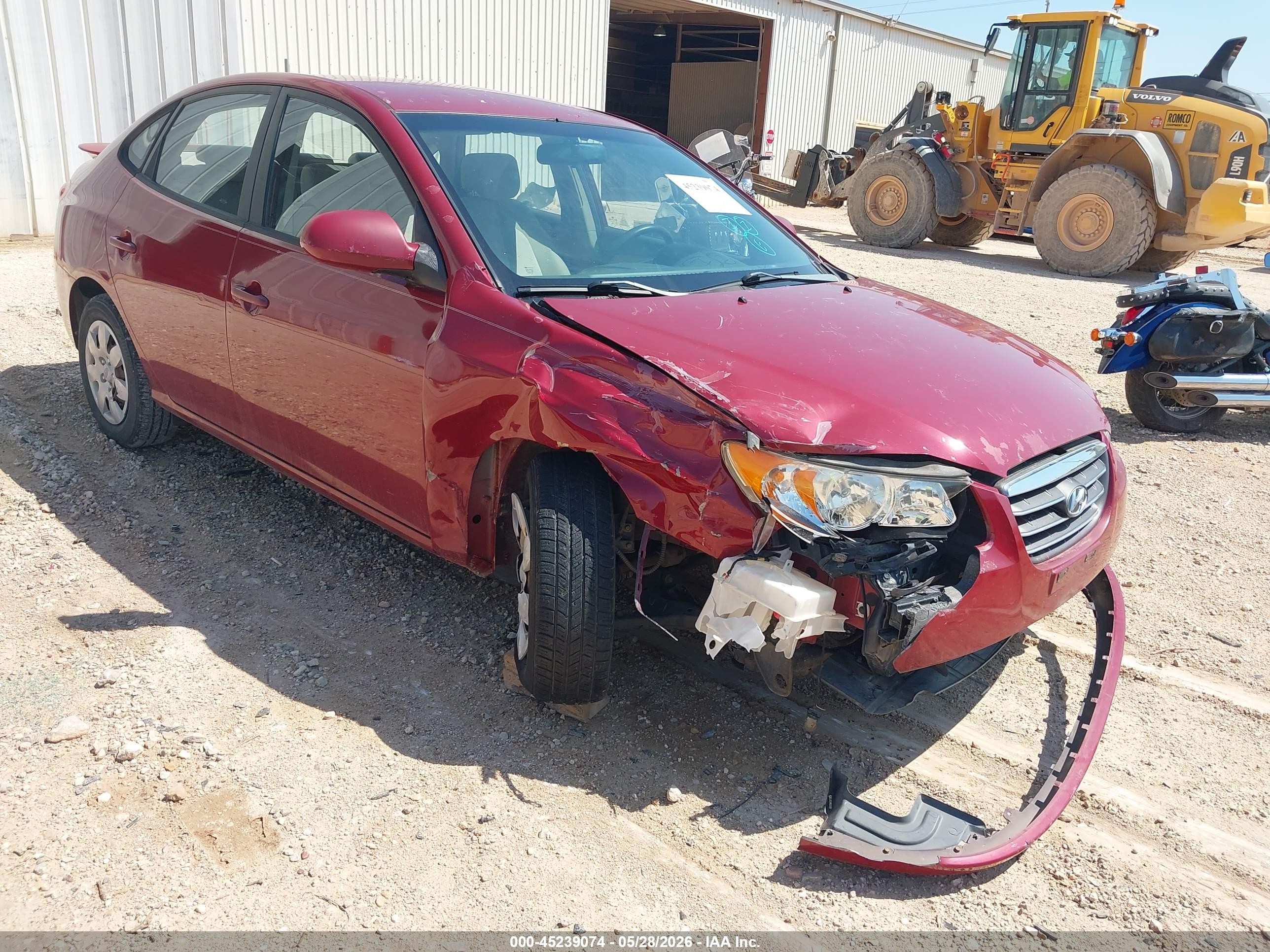 2007 Hyundai Elantra Gls/limited/se Burgundy vin: KMHDU46D57U053024