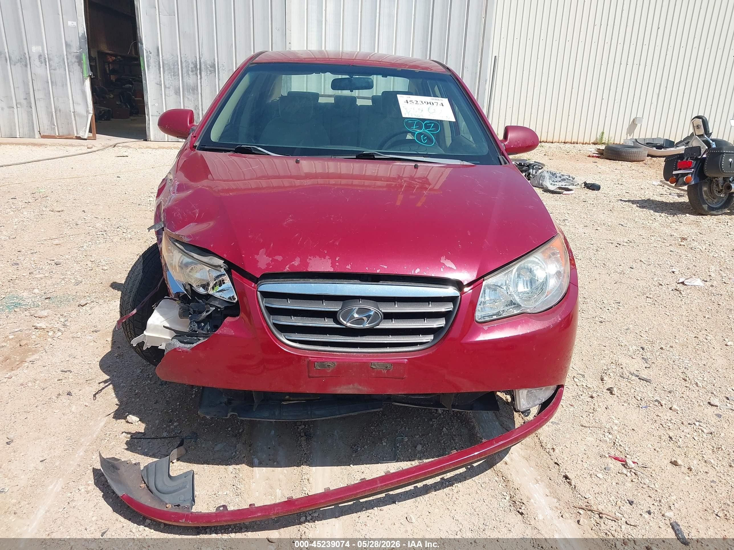 2007 Hyundai Elantra Gls/limited/se Burgundy vin: KMHDU46D57U053024