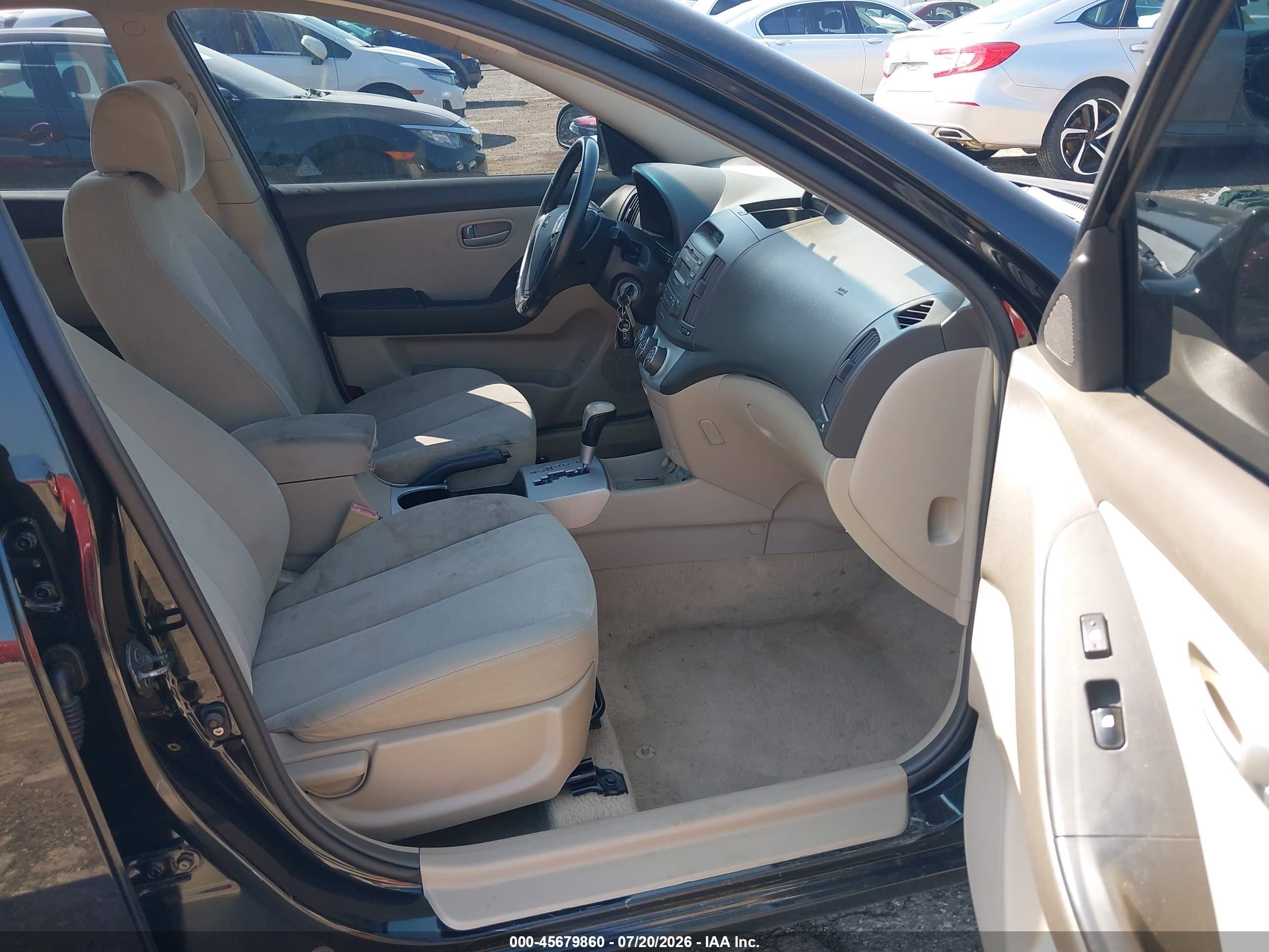 2007 Hyundai Elantra Gls/ltd/se Black vin: KMHDU46D57U093765