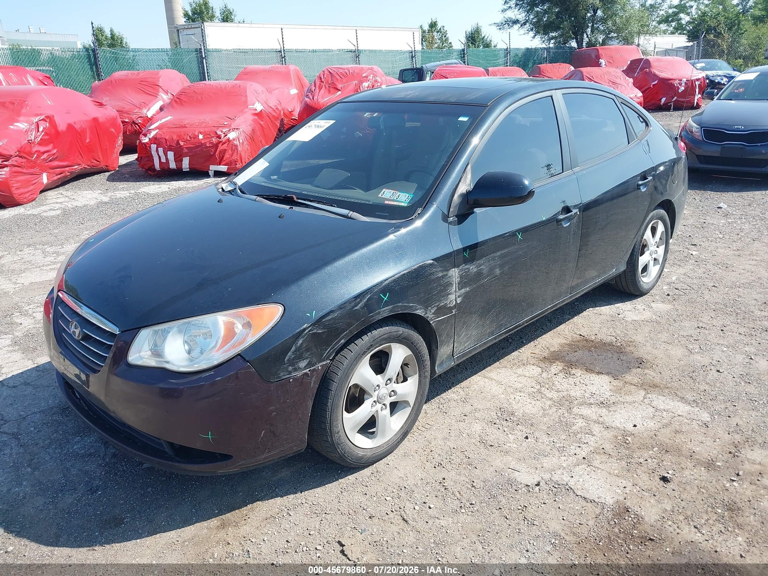 2007 Hyundai Elantra Gls/ltd/se Black vin: KMHDU46D57U093765