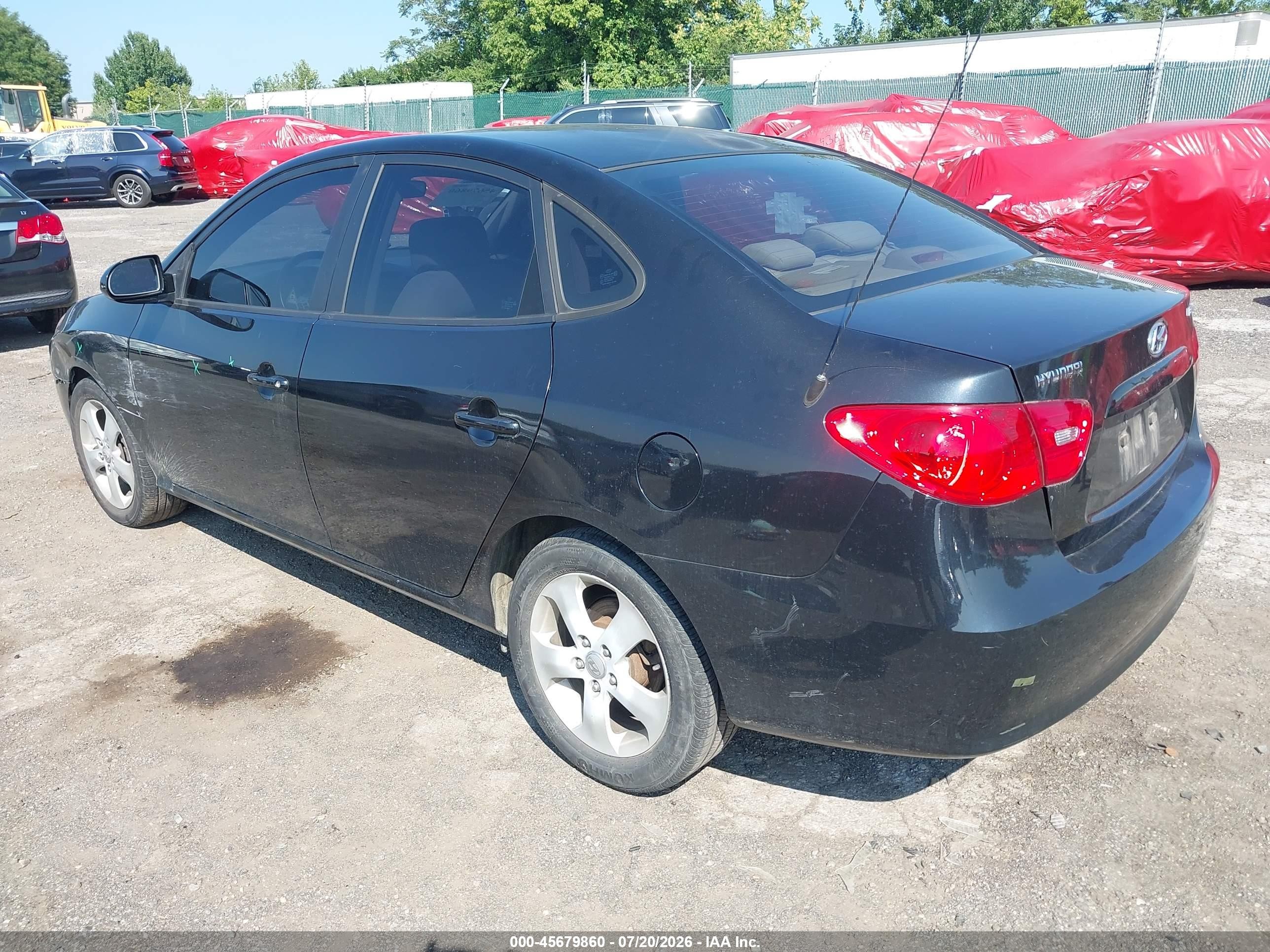 2007 Hyundai Elantra Gls/ltd/se Black vin: KMHDU46D57U093765