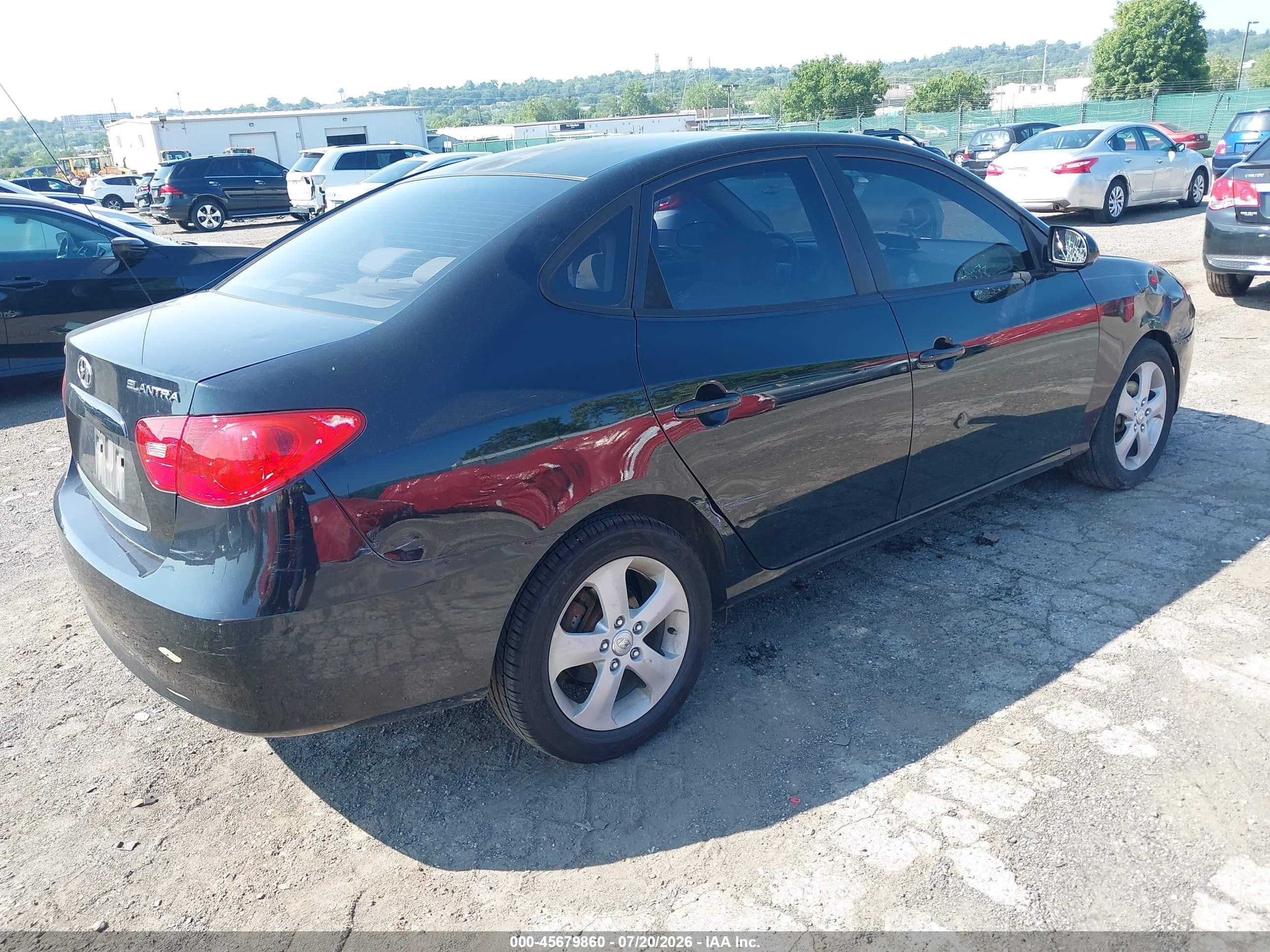 2007 Hyundai Elantra Gls/ltd/se Black vin: KMHDU46D57U093765
