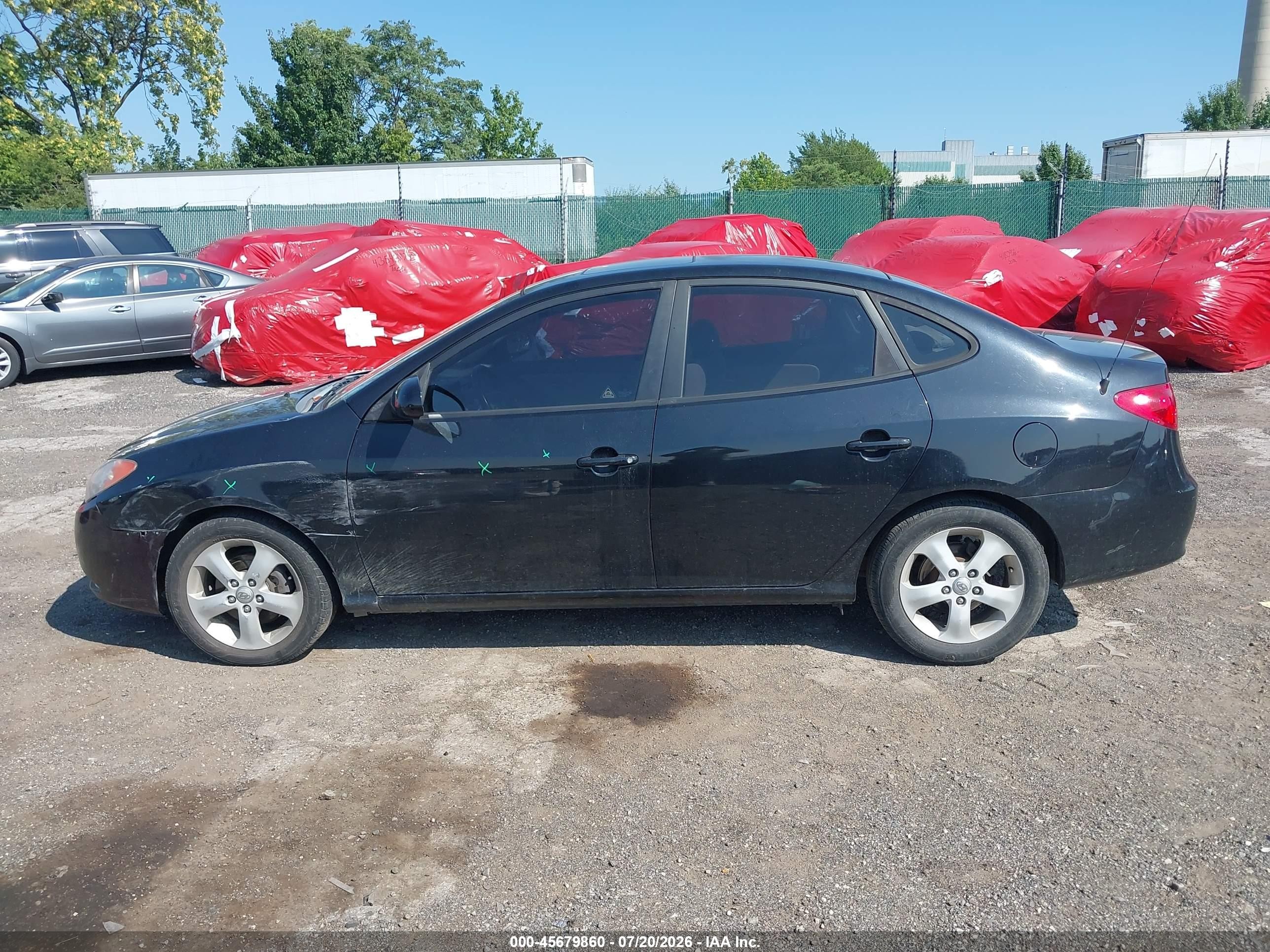 2007 Hyundai Elantra Gls/ltd/se Black vin: KMHDU46D57U093765