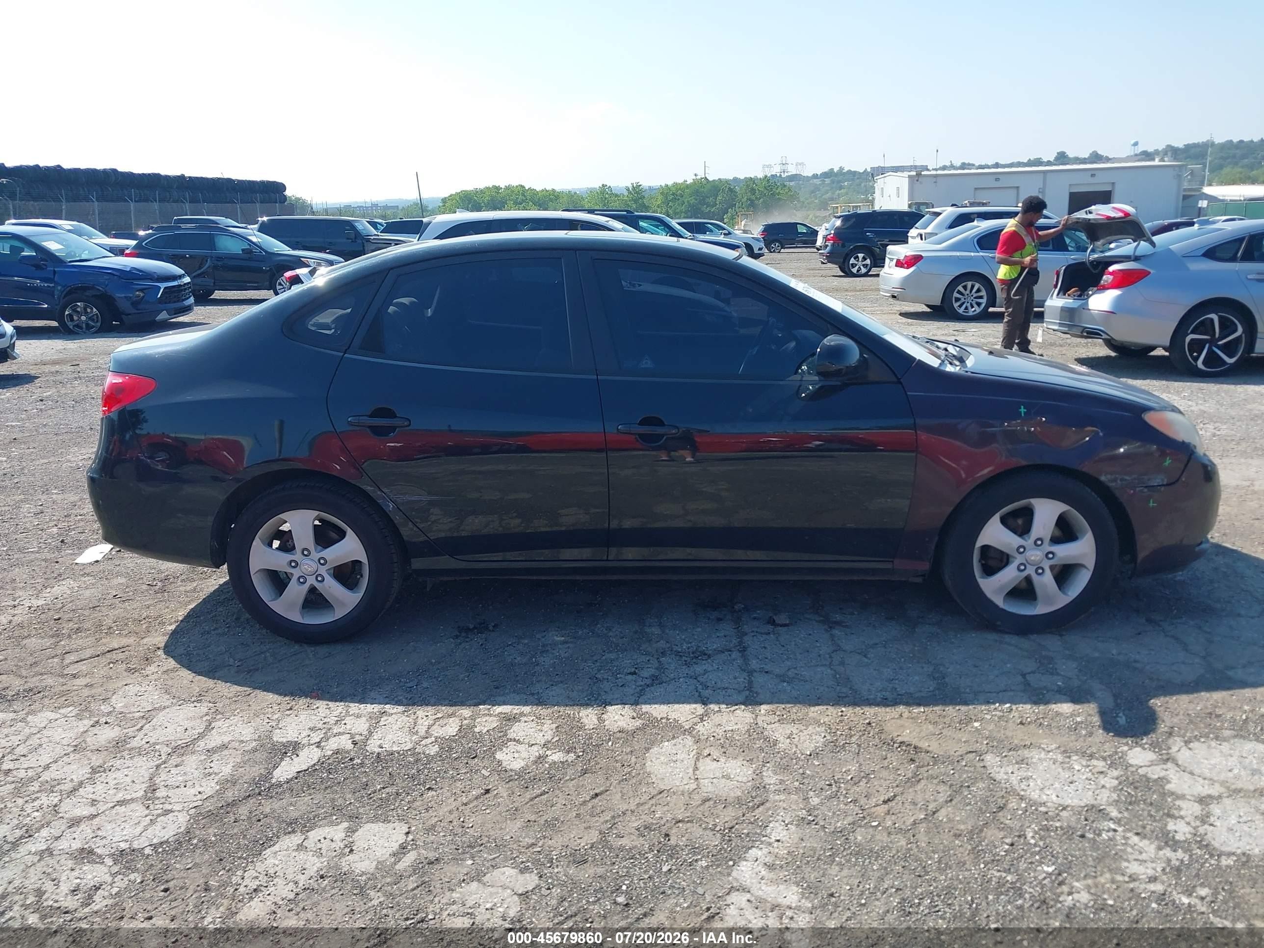 2007 Hyundai Elantra Gls/ltd/se Black vin: KMHDU46D57U093765