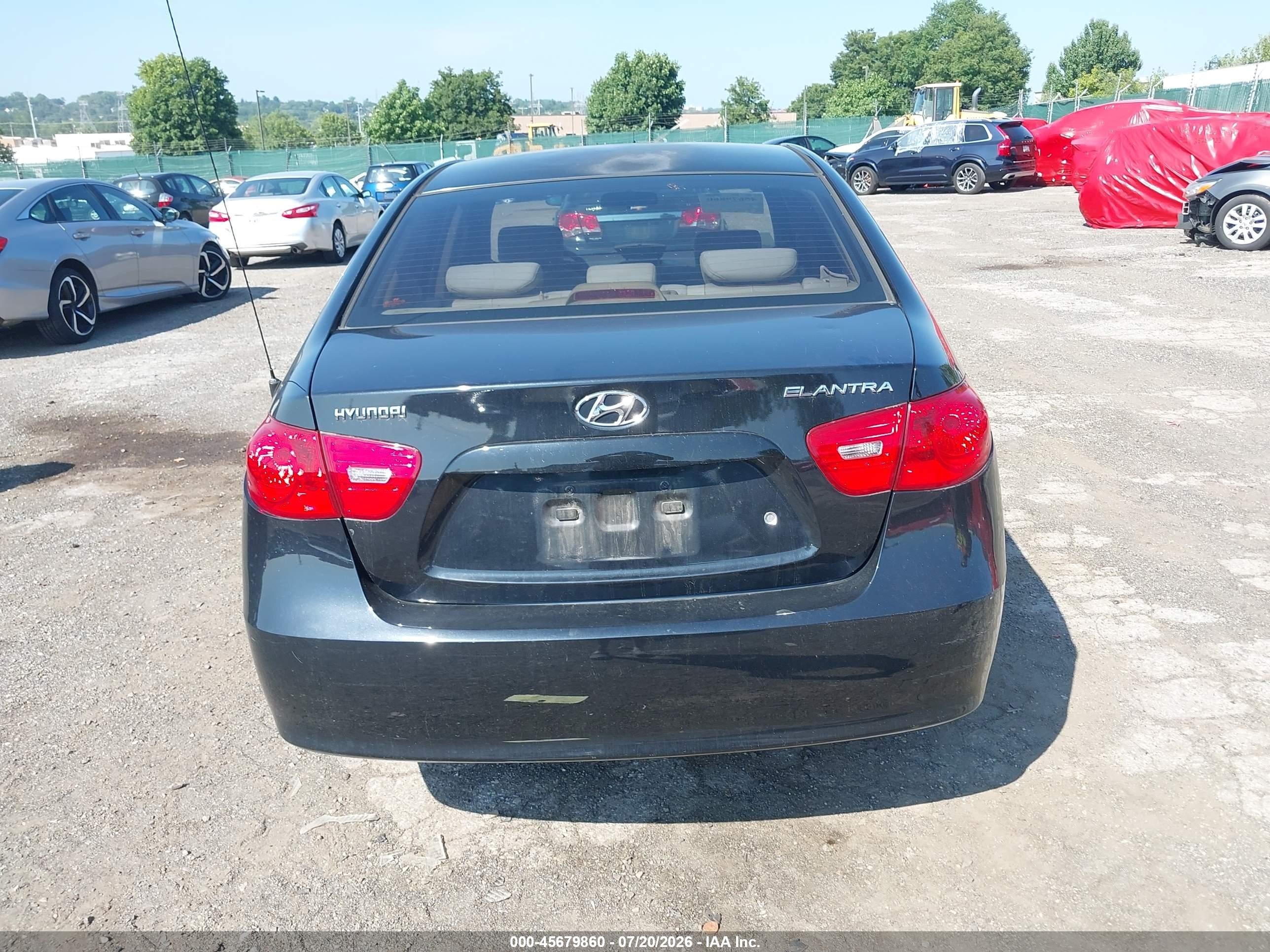 2007 Hyundai Elantra Gls/ltd/se Black vin: KMHDU46D57U093765