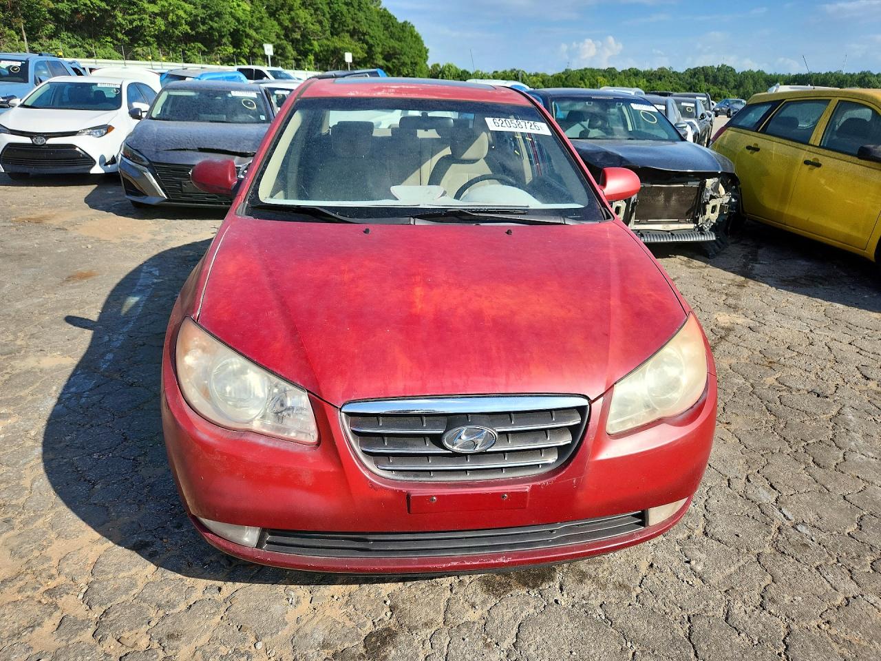 2007 Hyundai Elantra Gls Red vin: KMHDU46D57U124559