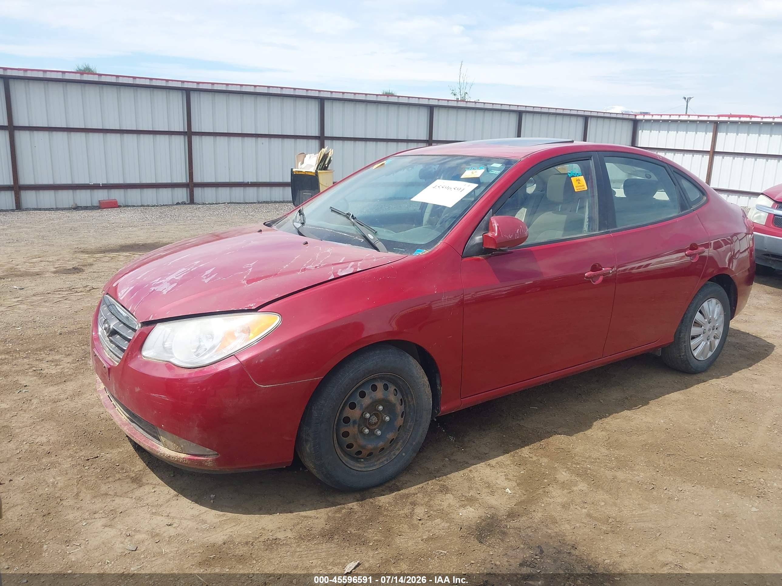 2007 Hyundai Elantra Gls/se/limited Красный vin: KMHDU46D57U171817