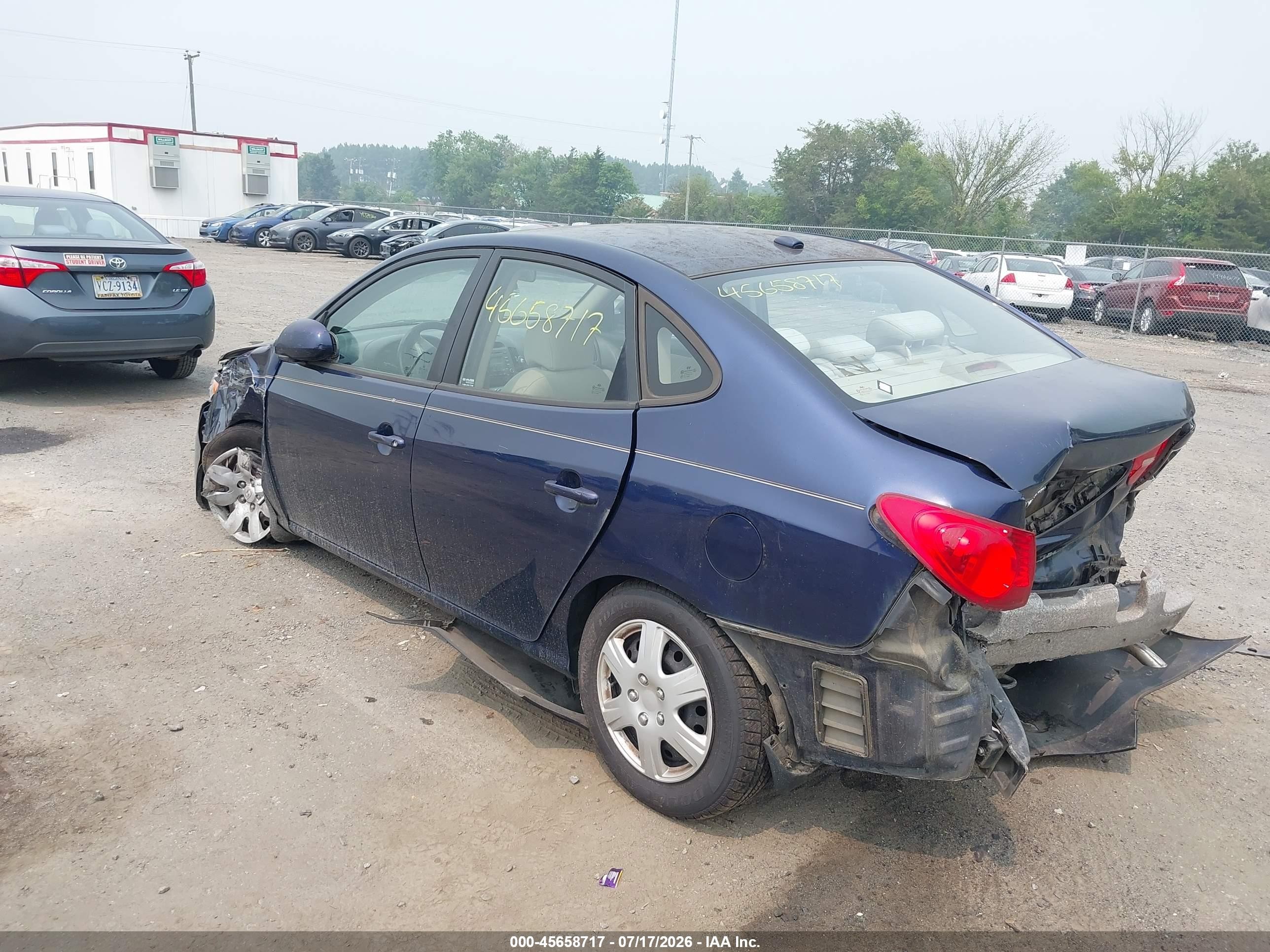 2007 Hyundai Elantra   Синий vin: KMHDU46D57U198905